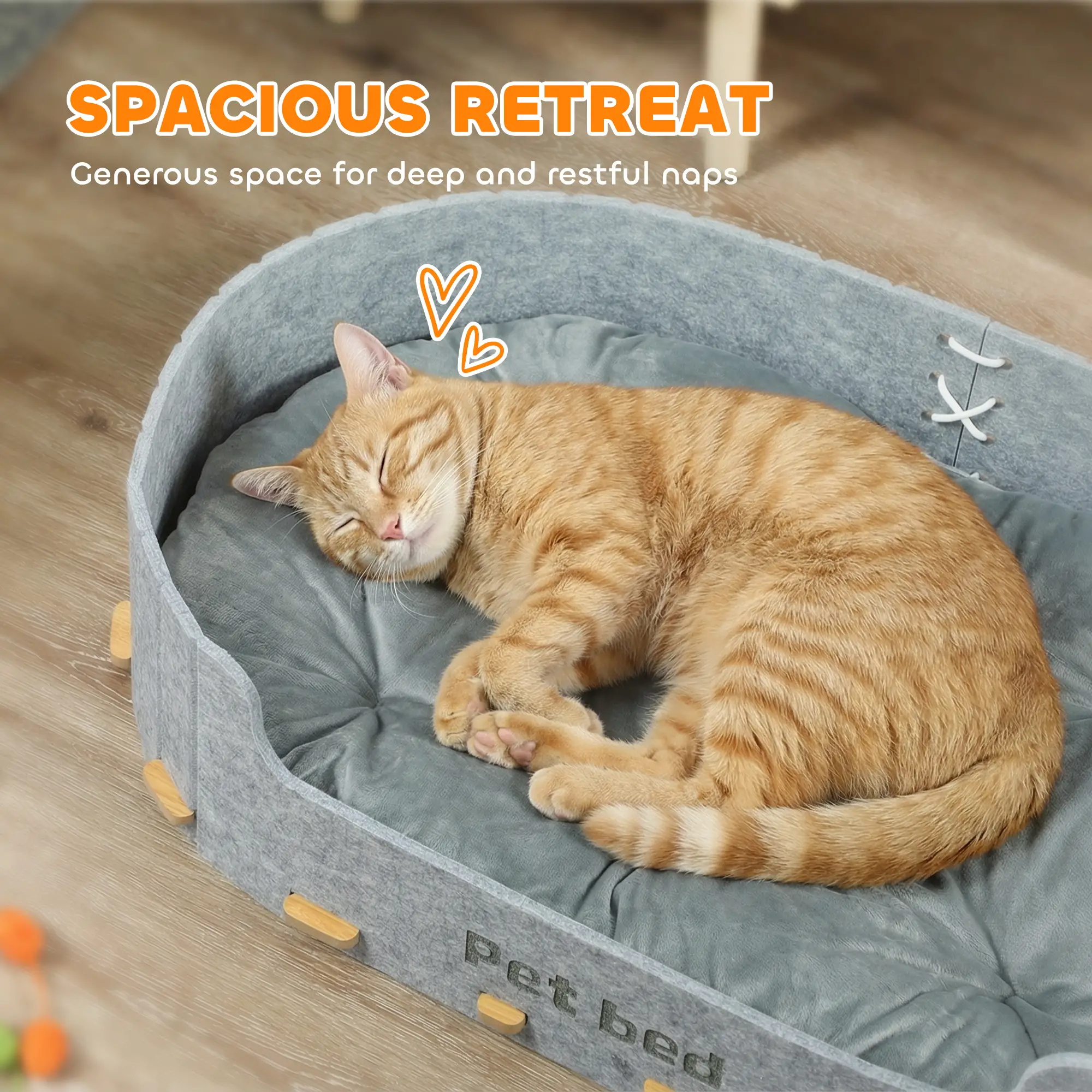 Washable Removable Cushion, Scratch-Resistant Cat Couch Sofa, Grey - Image 4