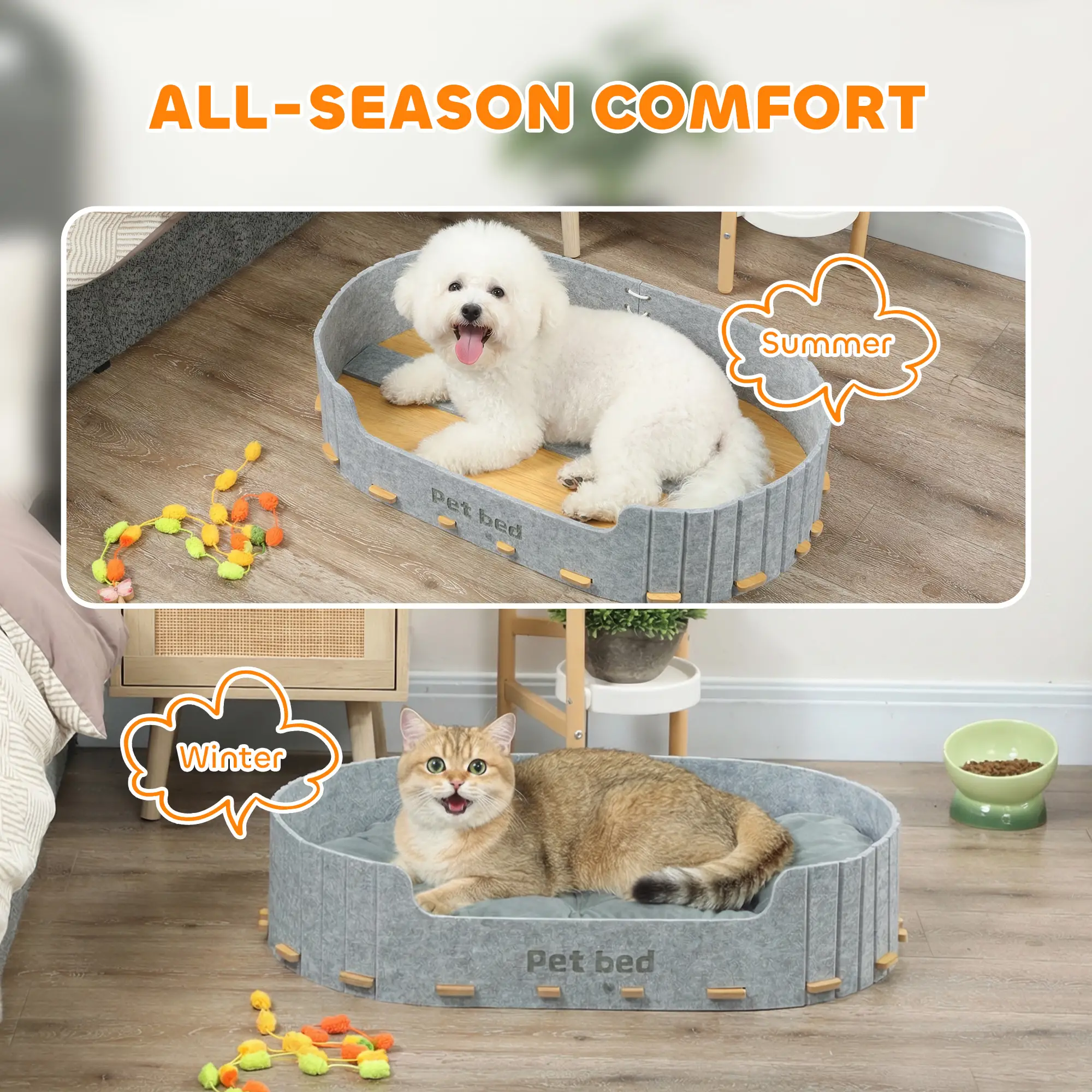 Washable Removable Cushion, Scratch-Resistant Cat Couch Sofa, Grey - Image 7