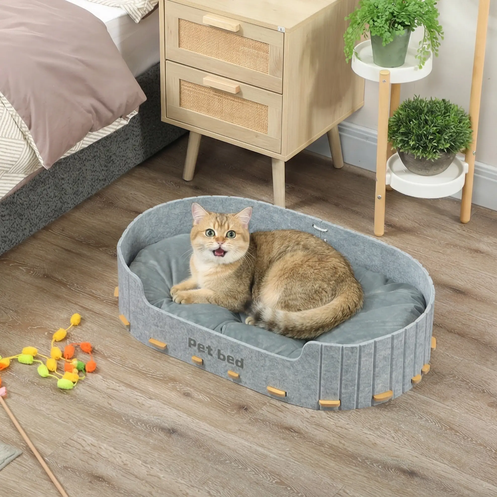 Washable Removable Cushion, Scratch-Resistant Cat Couch Sofa, Grey - Image 8