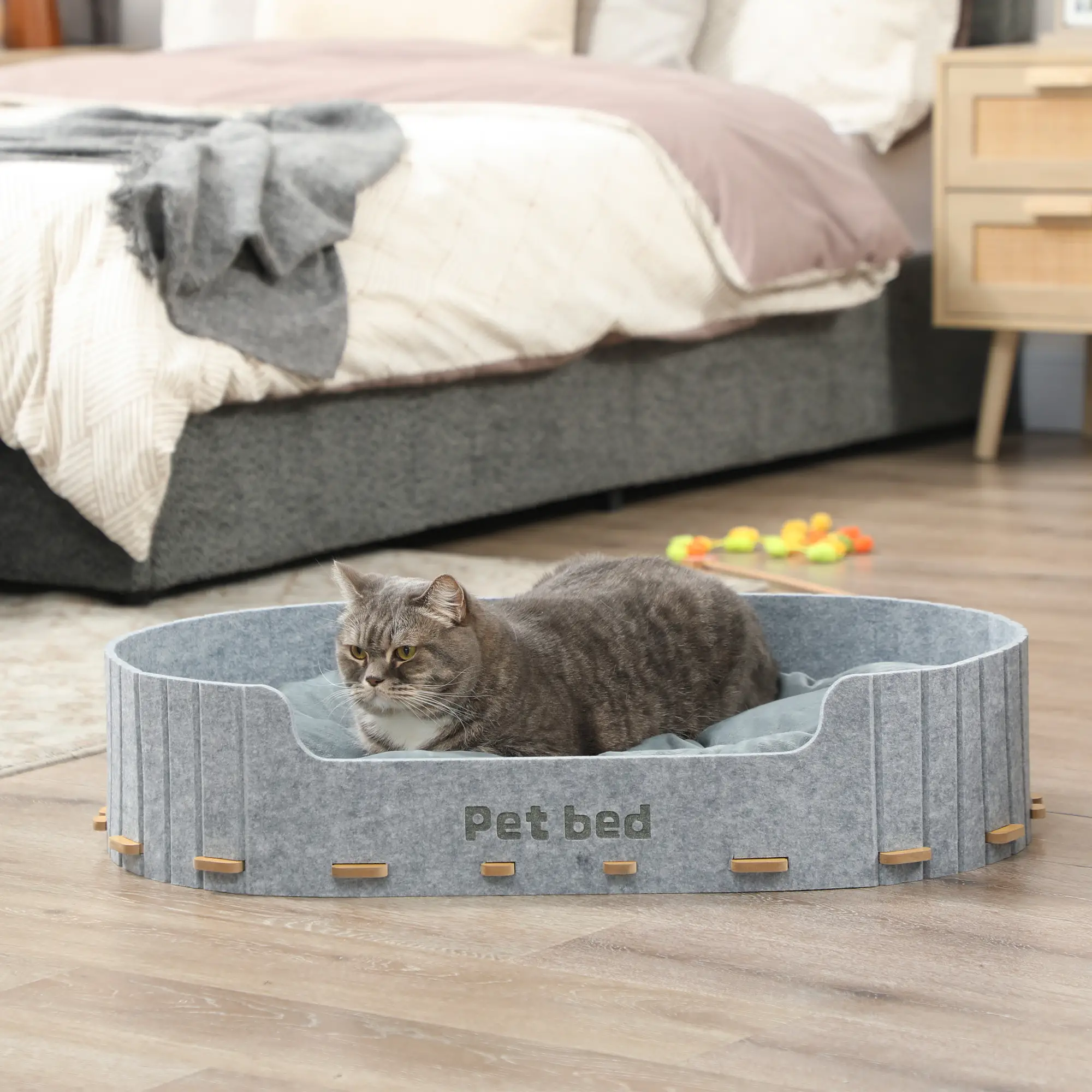 Washable Removable Cushion, Scratch-Resistant Cat Couch Sofa, Grey - Image 9