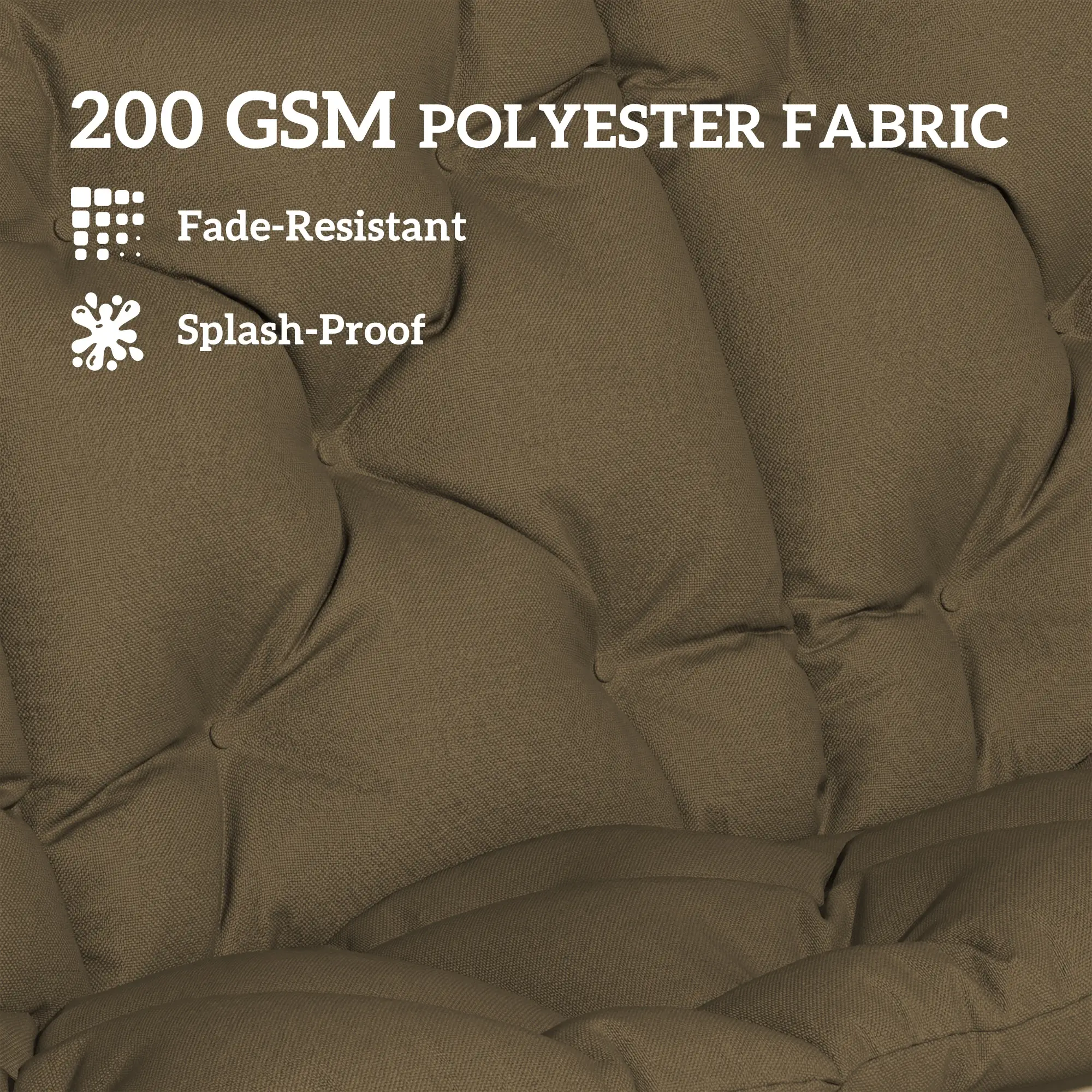 Water-Repellent Bench Cushion, 59.1" x 39.4", Khaki - Image 4