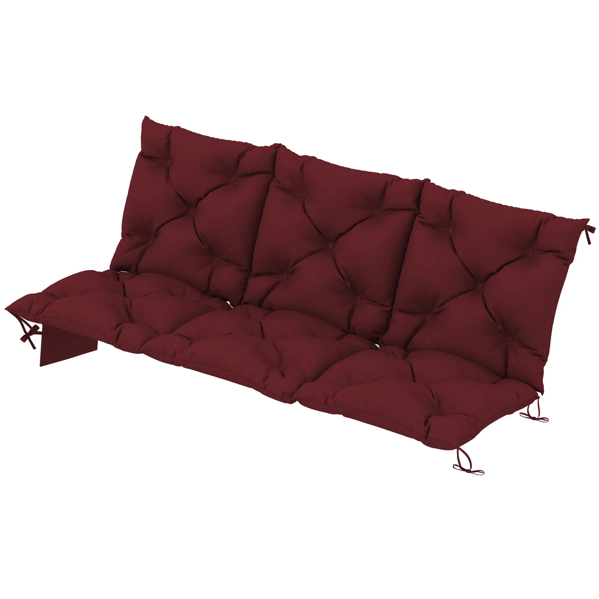 Water-Repellent Bench Cushion, 59.1" x 39.4", Wine Red