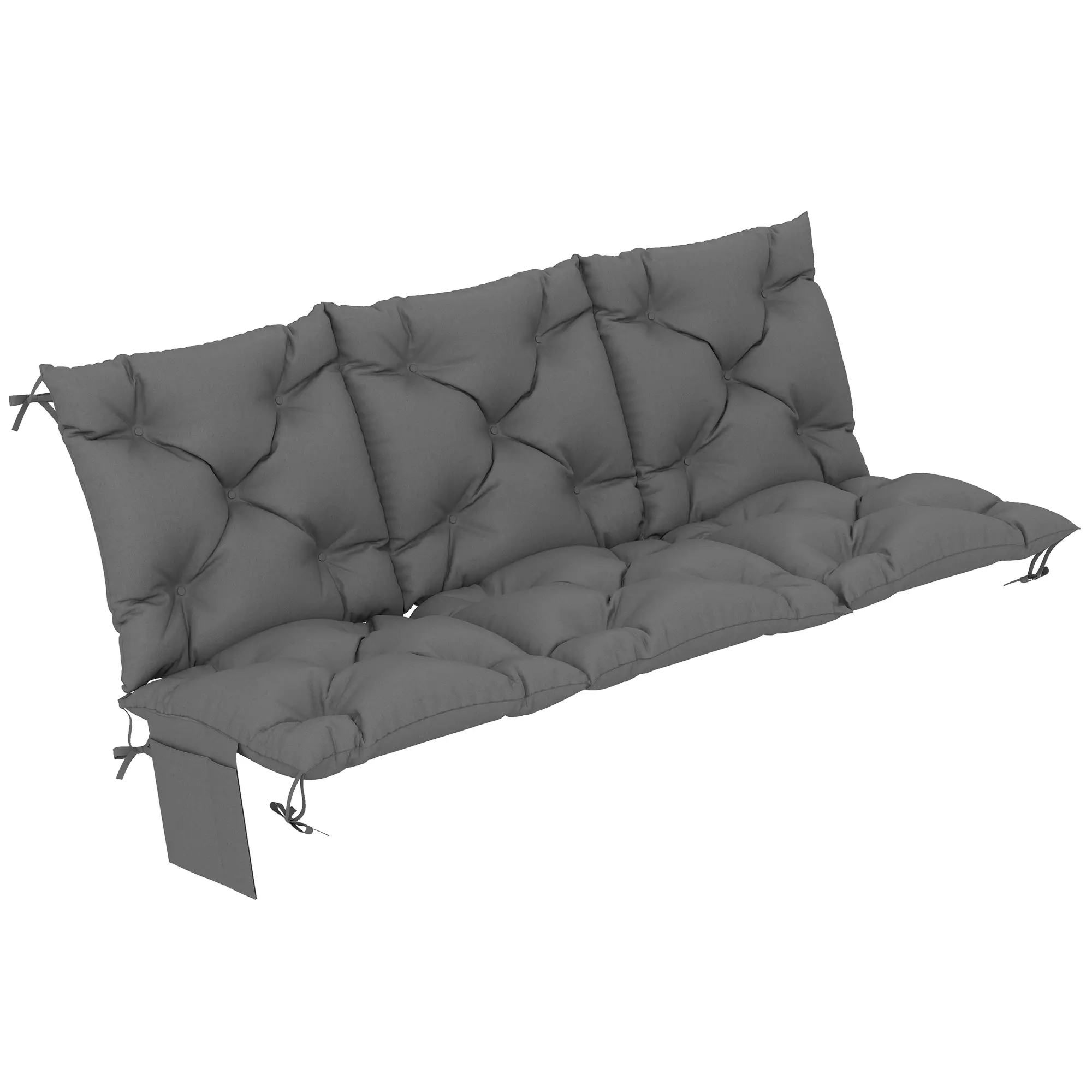 Water-Repellent Bench Cushion, Outdoor Swing Chair Pad, 59.1" x 39.4", Dark Grey - Image 11