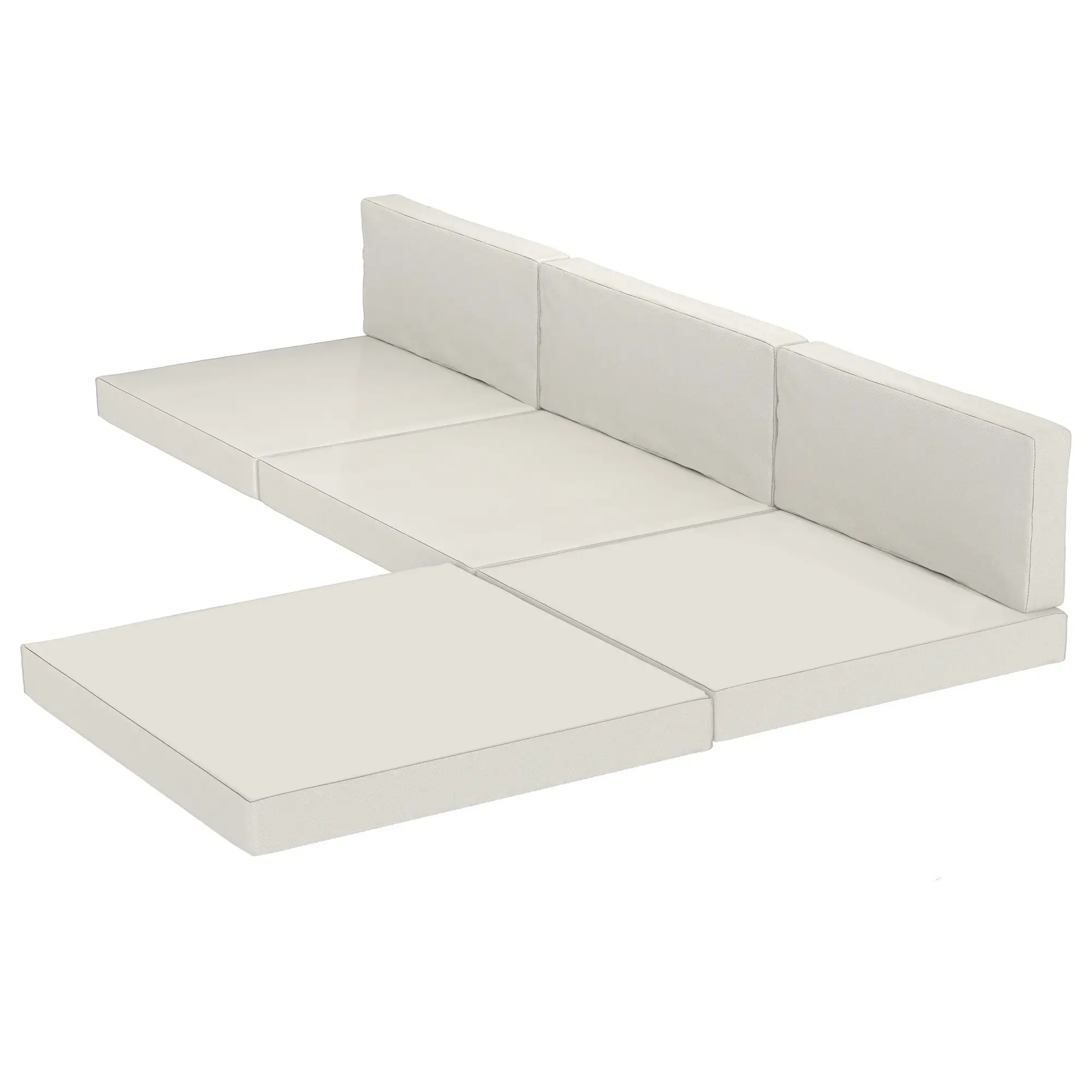Water-Repellent Patio Loveseat Cushion, 23.6" x23.6", Cream