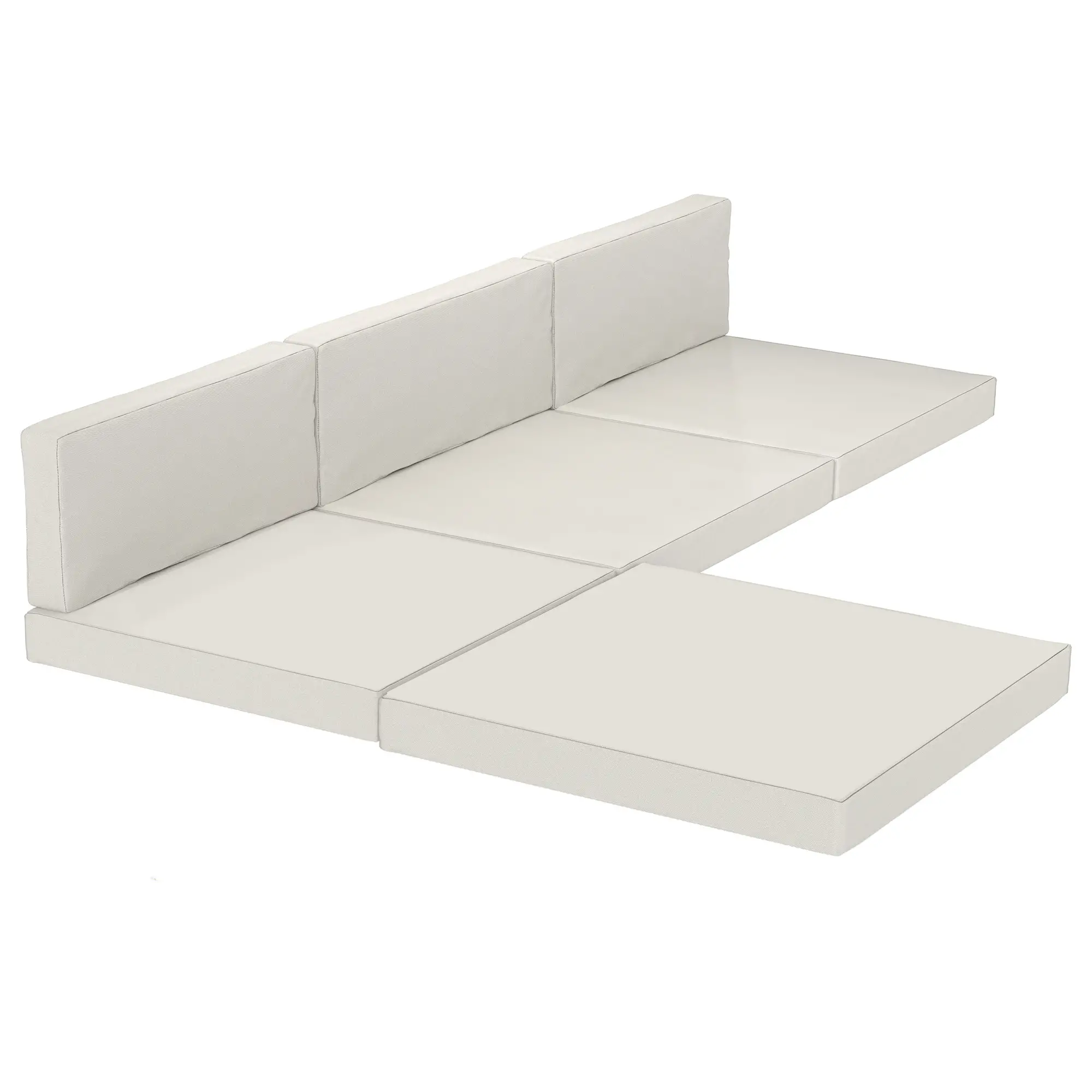 Water-Repellent Patio Loveseat Cushion, 23.6" x23.6", Cream - Image 11
