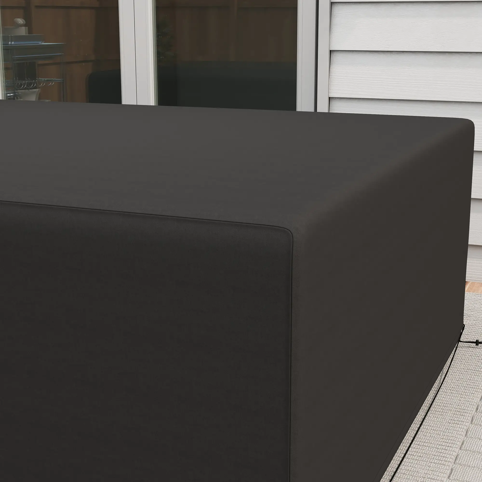 Waterproof Outdoor Sectional Sofa Cover, 97" x 65" x 26", Black - Image 7