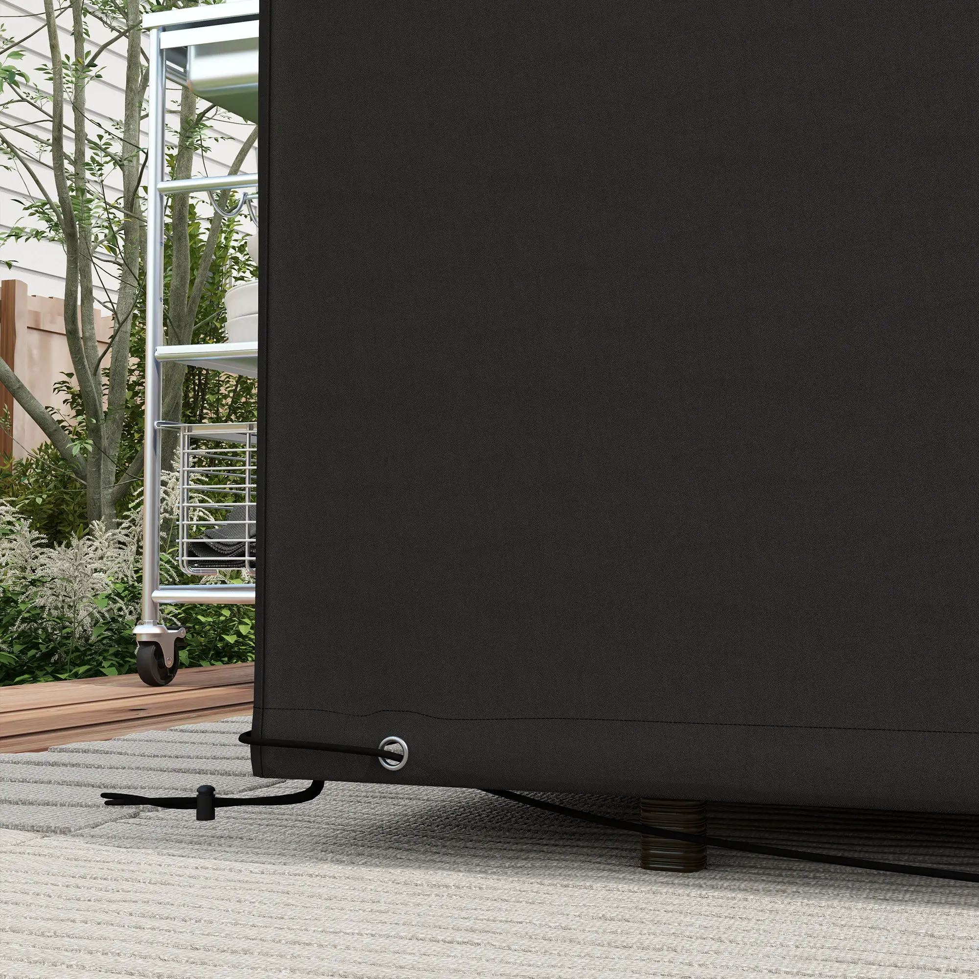 Waterproof Outdoor Sectional Sofa Cover, 97" x 65" x 26", Black - Image 9