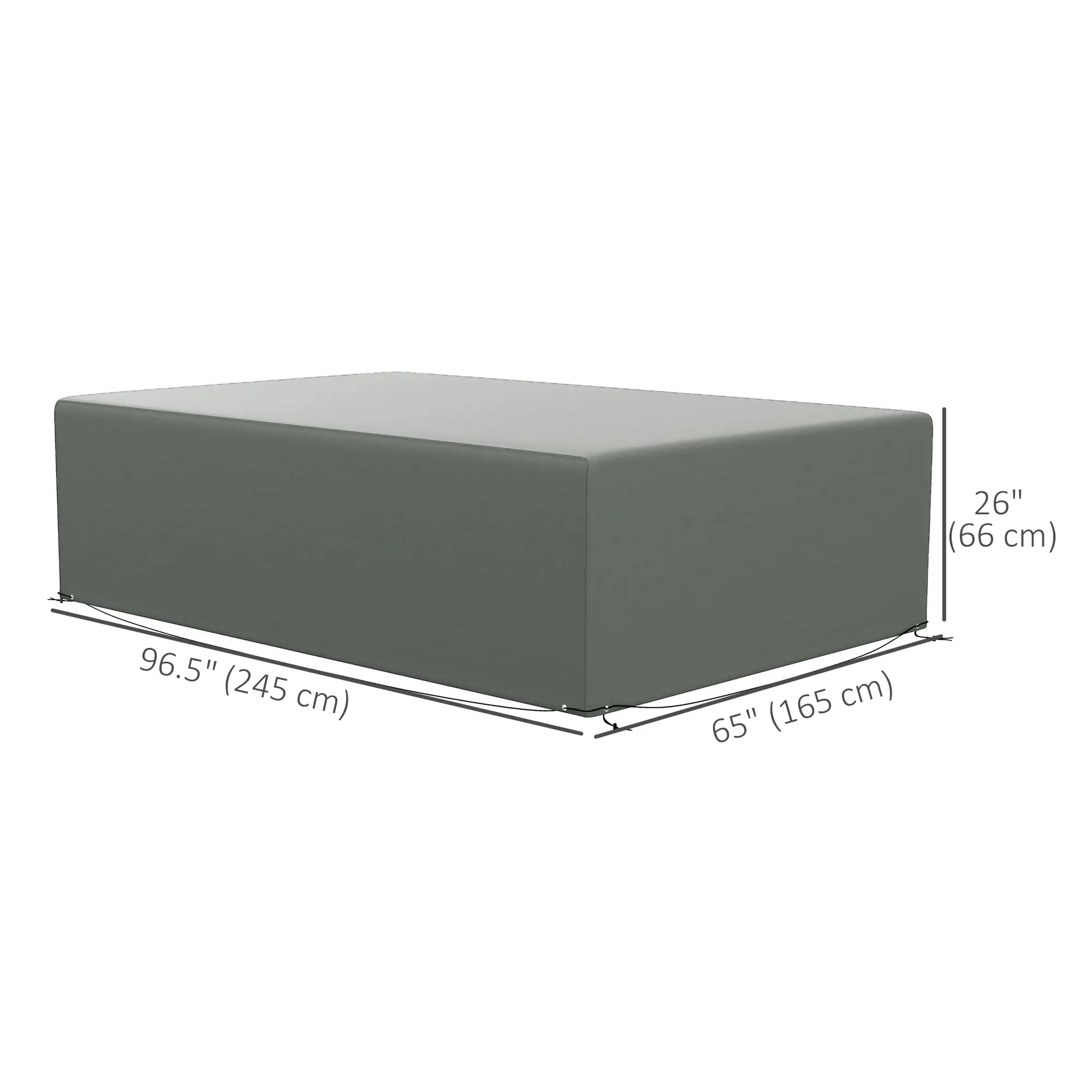 Waterproof Outdoor Sectional Sofa Cover, 97" x 65" x 26", Dark Grey - Image 3