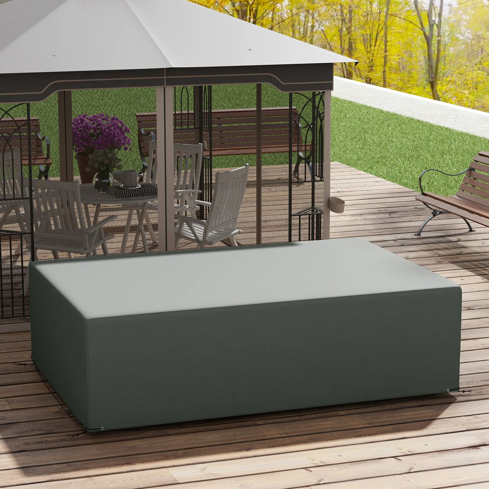Waterproof Outdoor Sectional Sofa Cover, 97" x 65" x 26", Dark Grey - Image 7