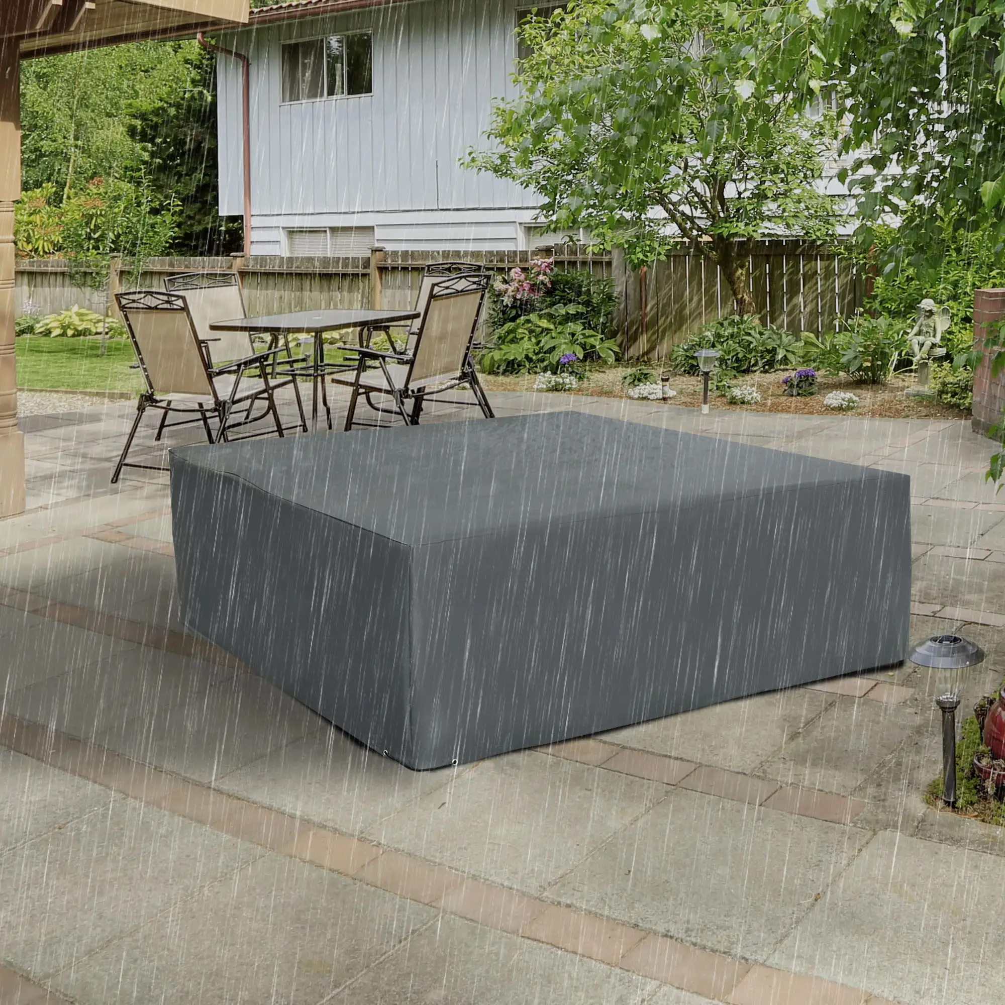 Waterproof Patio Furniture Cover, 80.7" x 75.6" x 24", Grey - Image 8