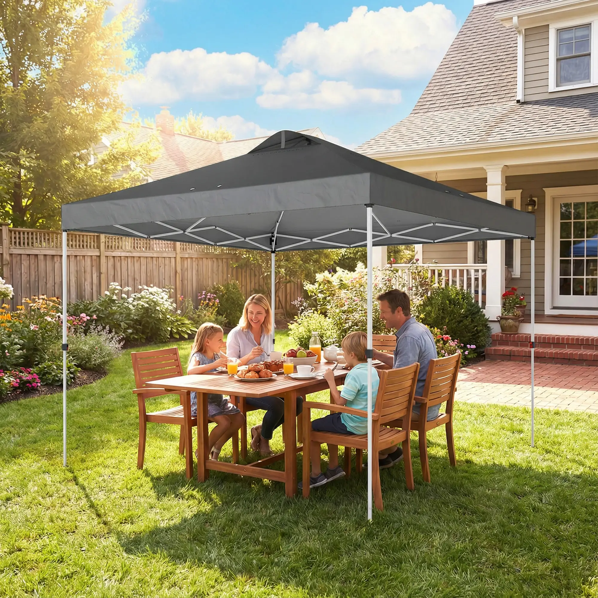 Waterproof Pop Up Canopy Tent, 9.8' x 9.8', Dark Grey - Image 8