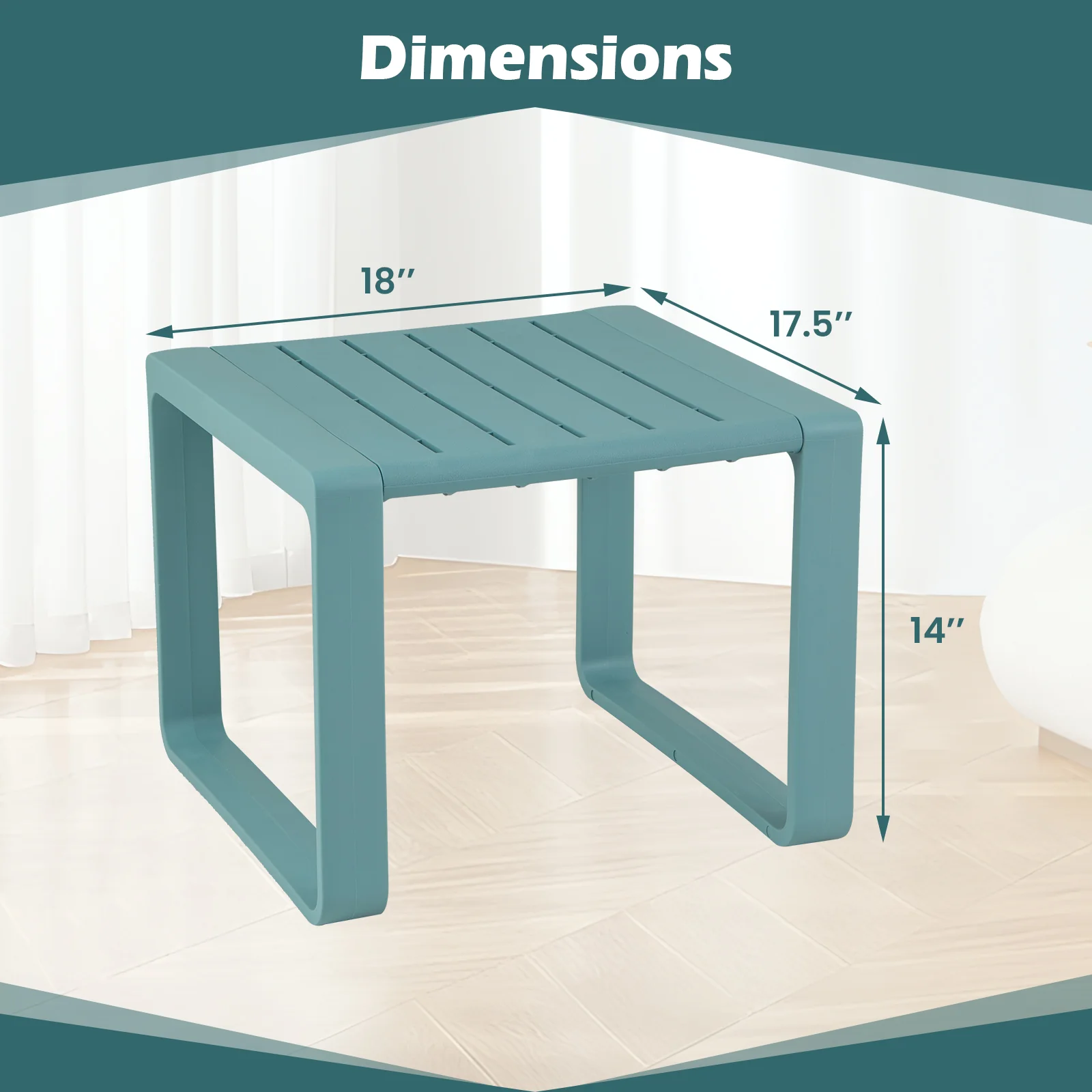 Weather Resistant Adirondack Outdoor Side Table Set Of 2, Blue - Image 6