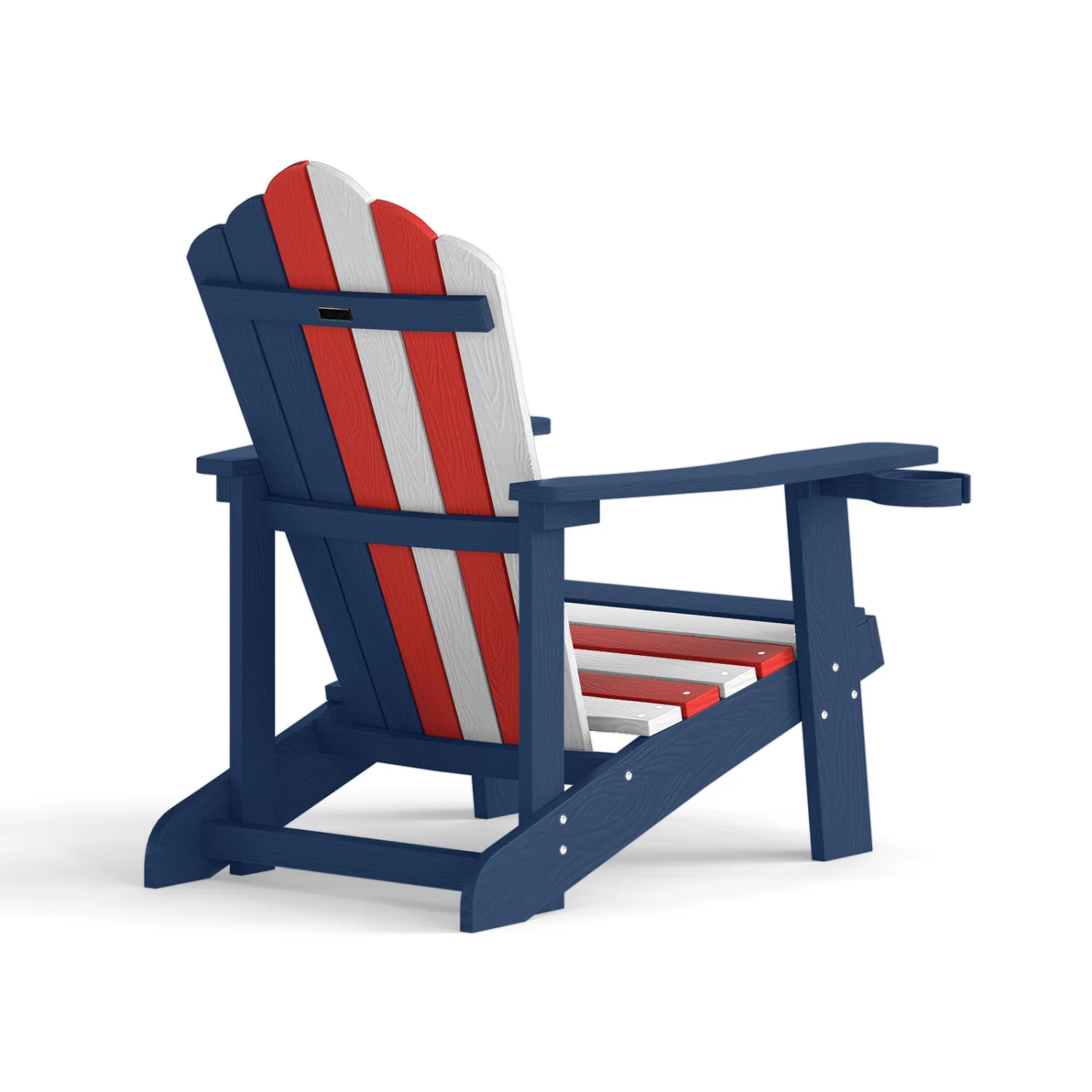 Weather Resistant HIPS Outdoor Adirondack Chair, With Cup Holder, Multicolor - Image 2