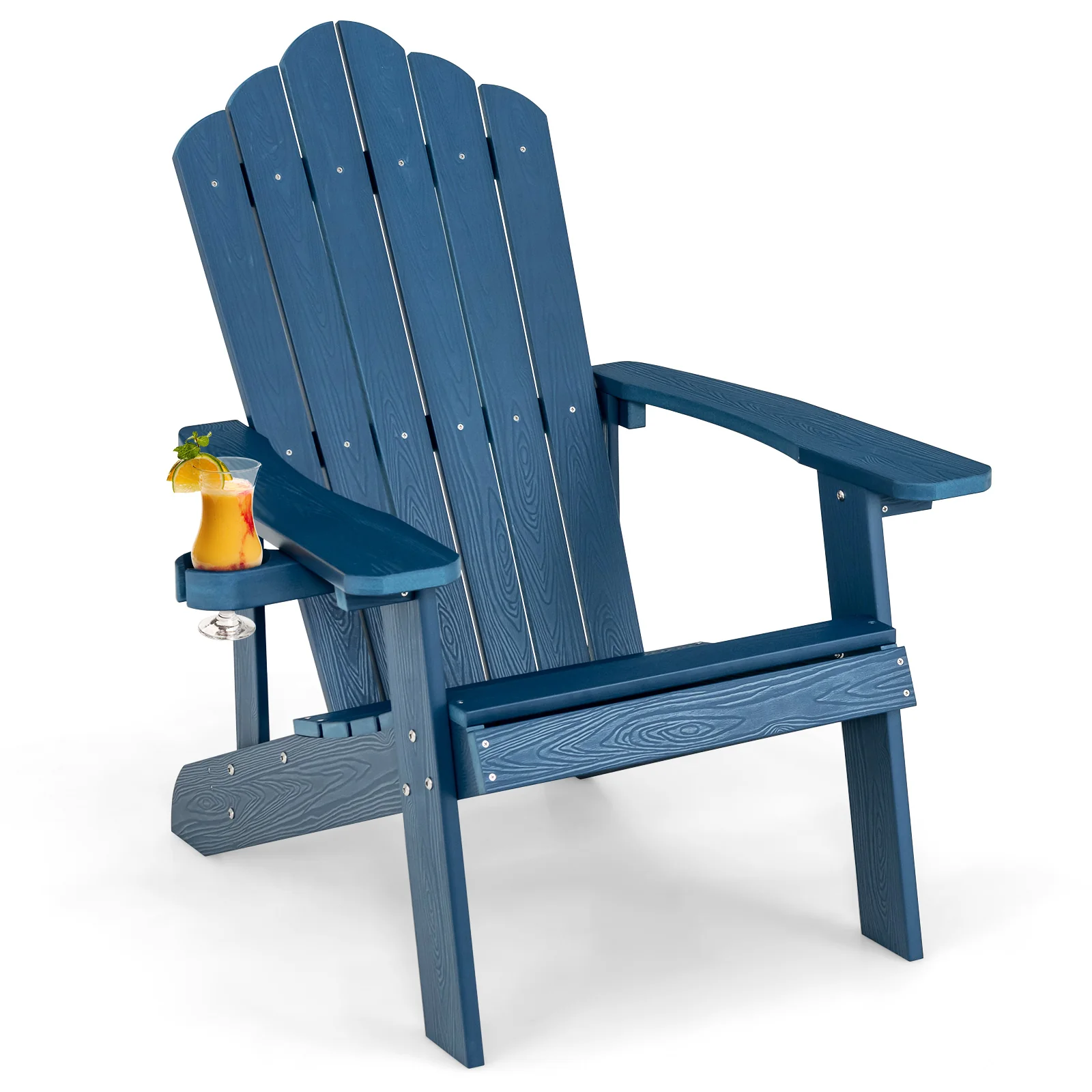 Weather Resistant HIPS Outdoor Adirondack Chair, Navy - Image 4