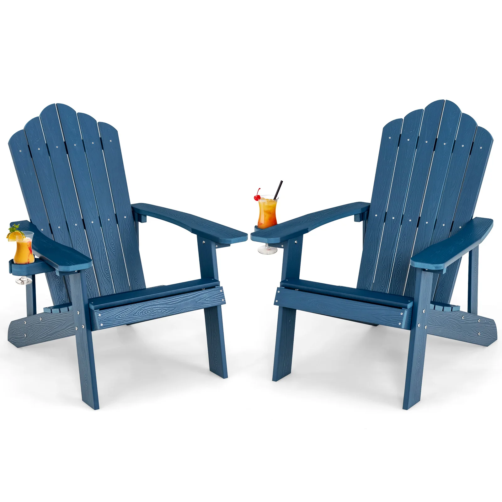 Weather Resistant HIPS Outdoor Adirondack Chair, Navy - Image 5