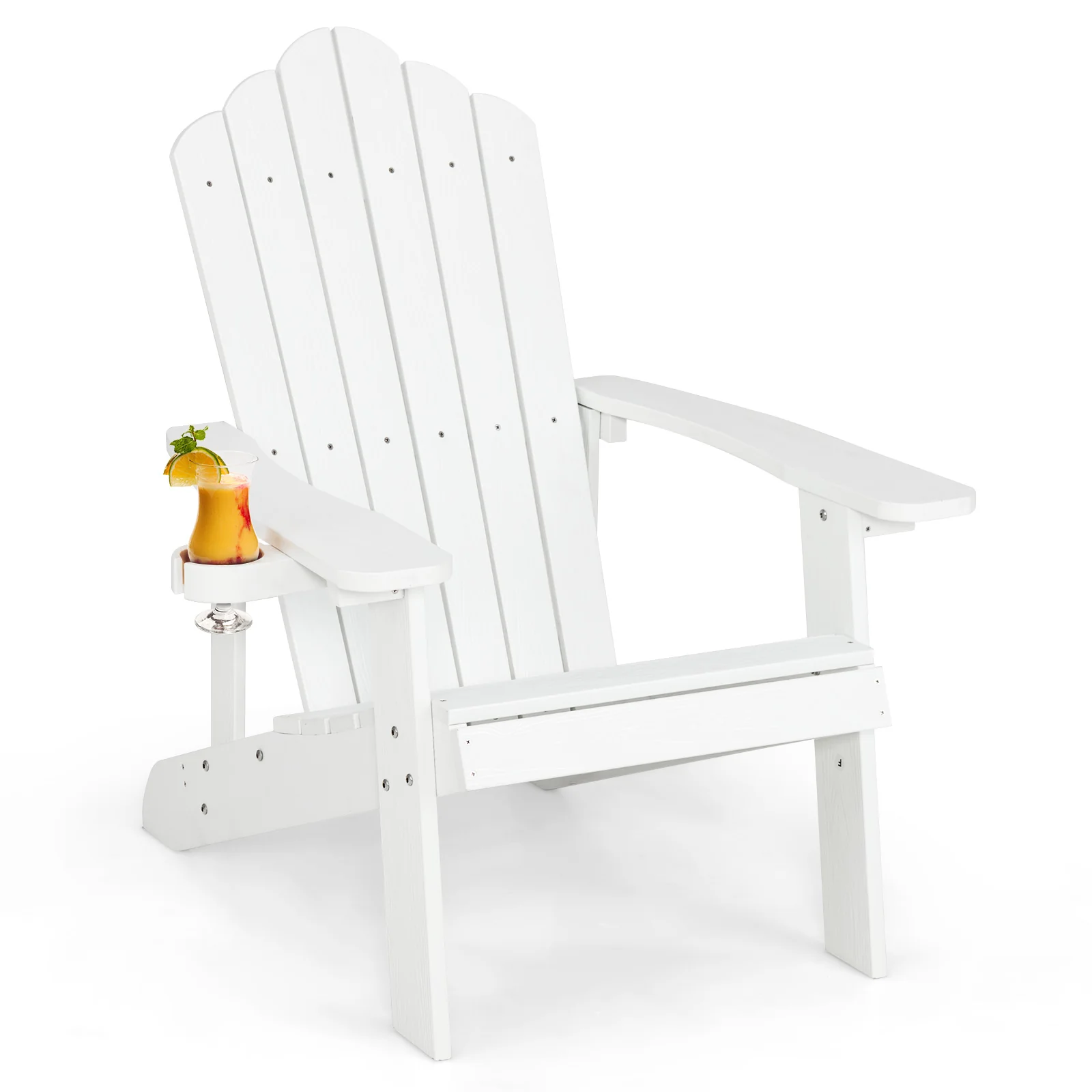 Weather Resistant HIPS Outdoor Adirondack Chair, White - Image 4