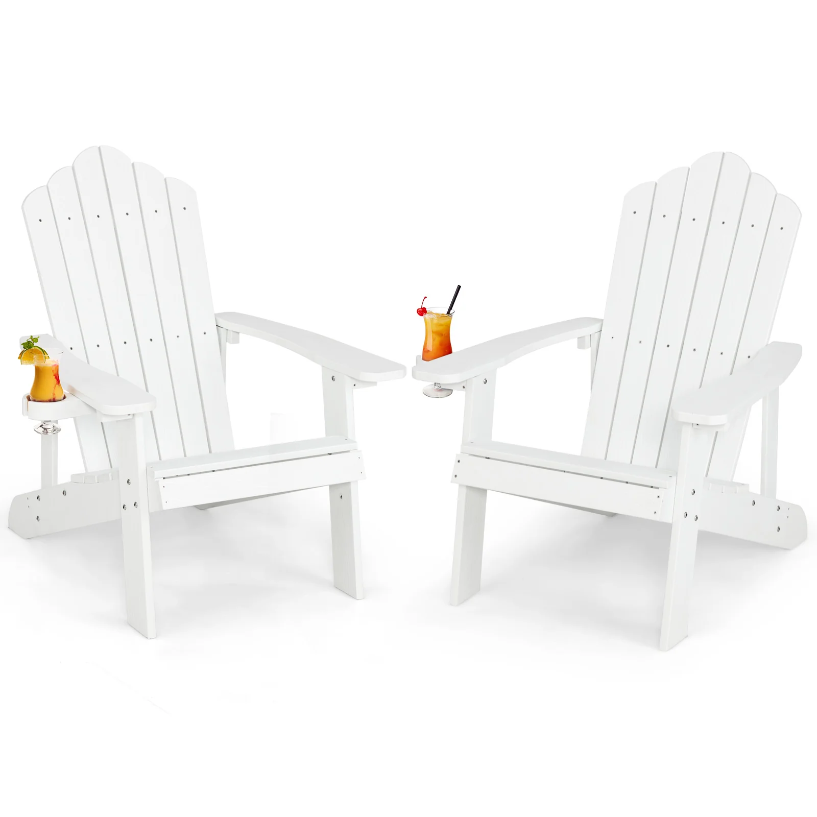 Weather Resistant HIPS Outdoor Adirondack Chair, White - Image 5