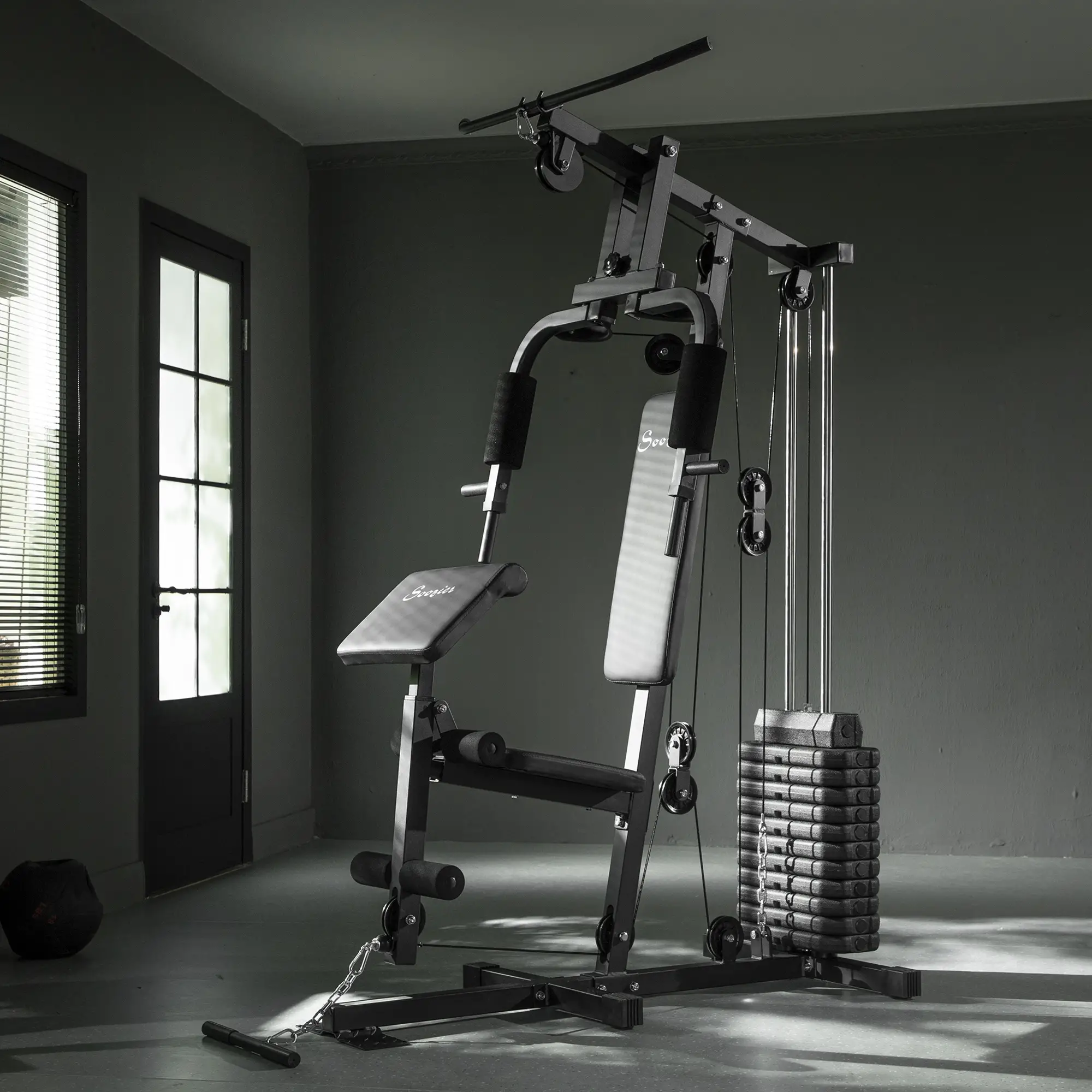 Weight Training Machine, Multifunction Gym Equipment, 143lbs, Black - Image 10