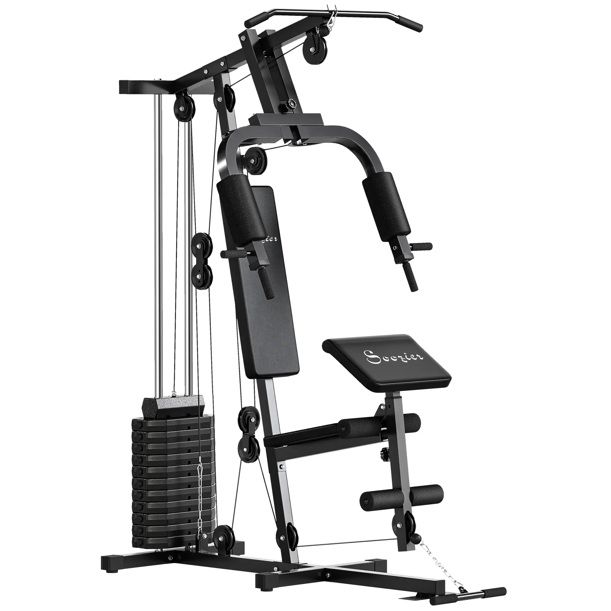 Weight Training Machine, Multifunction Gym Equipment, 143lbs, Black - Image 11