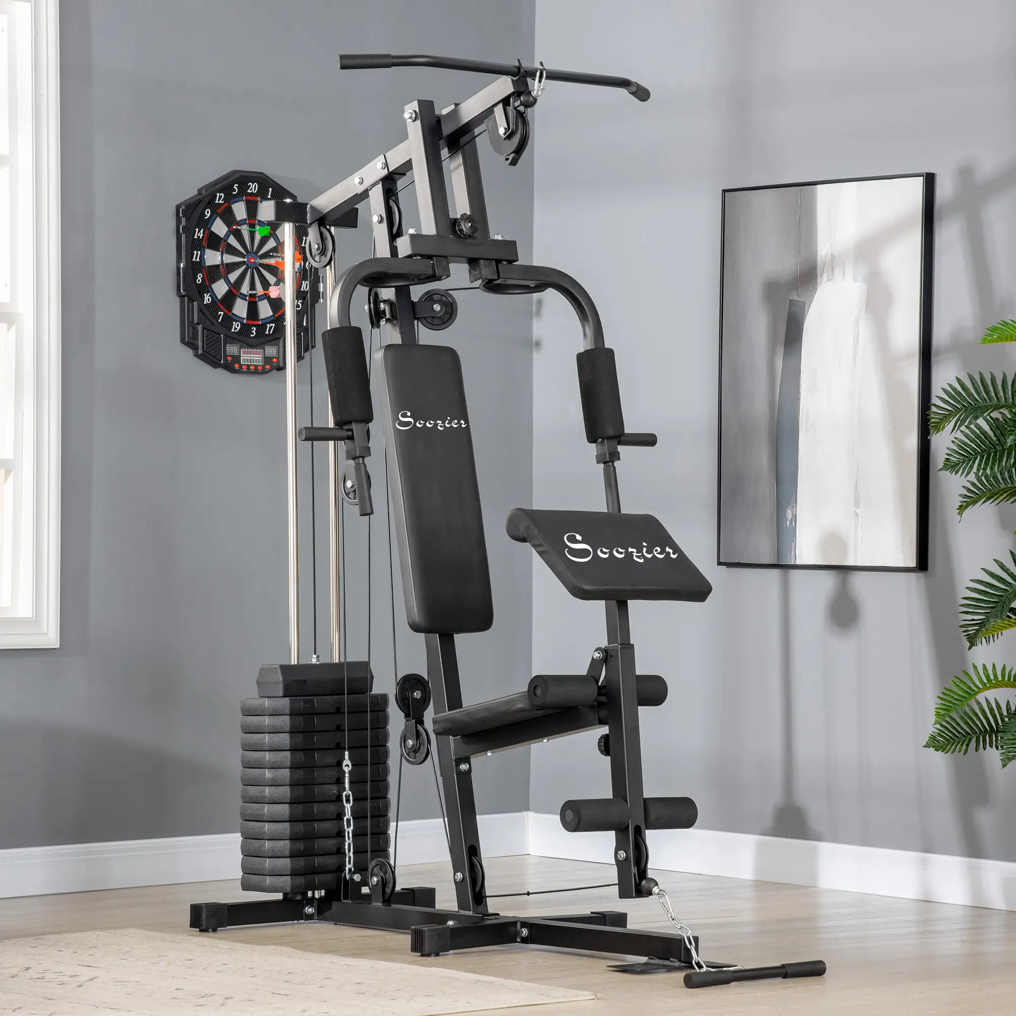 Weight Training Machine, Multifunction Gym Equipment, 143lbs, Black - Image 8