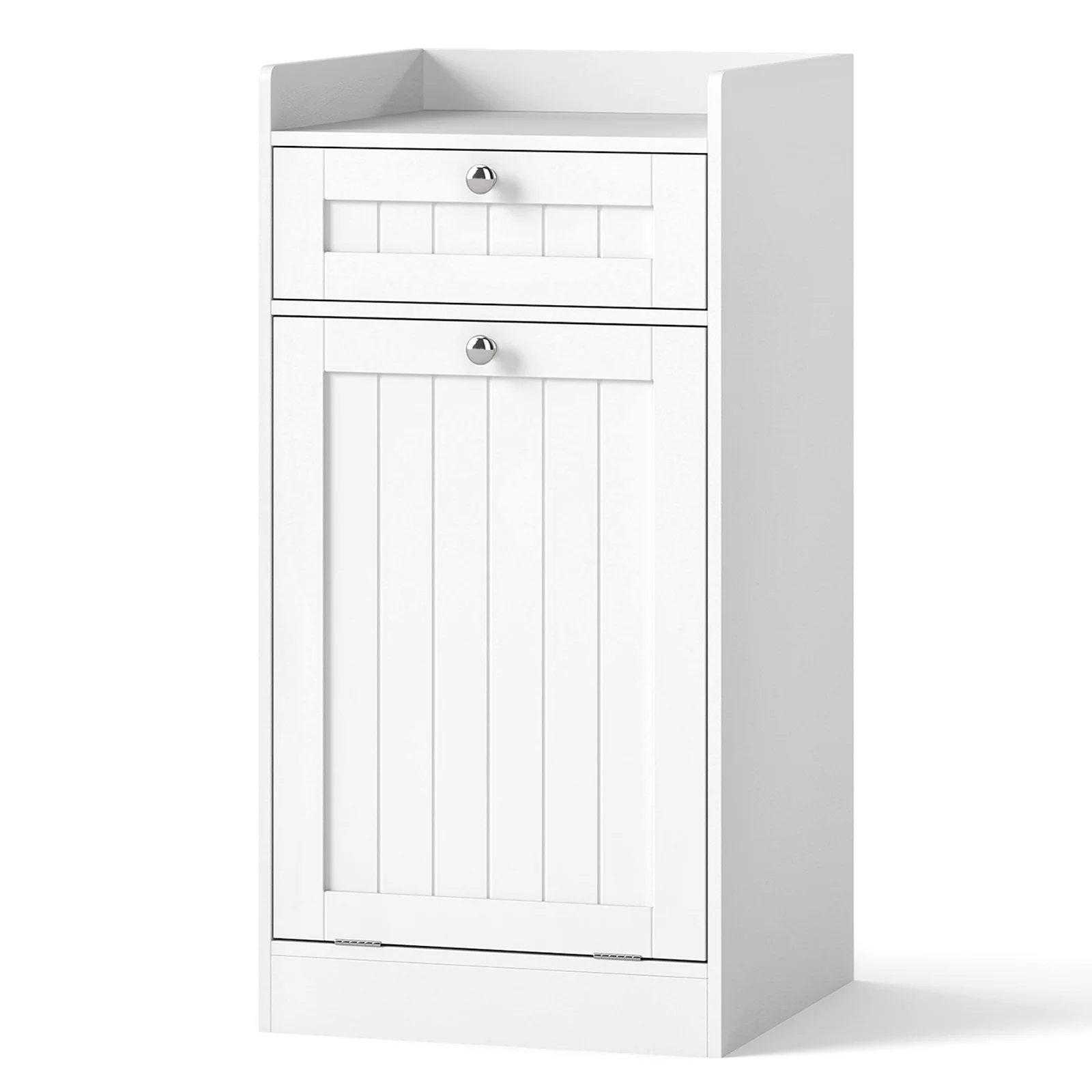Laundry Hamper Cabinet With Drawer, Tilt-Out Design, White - Image 5