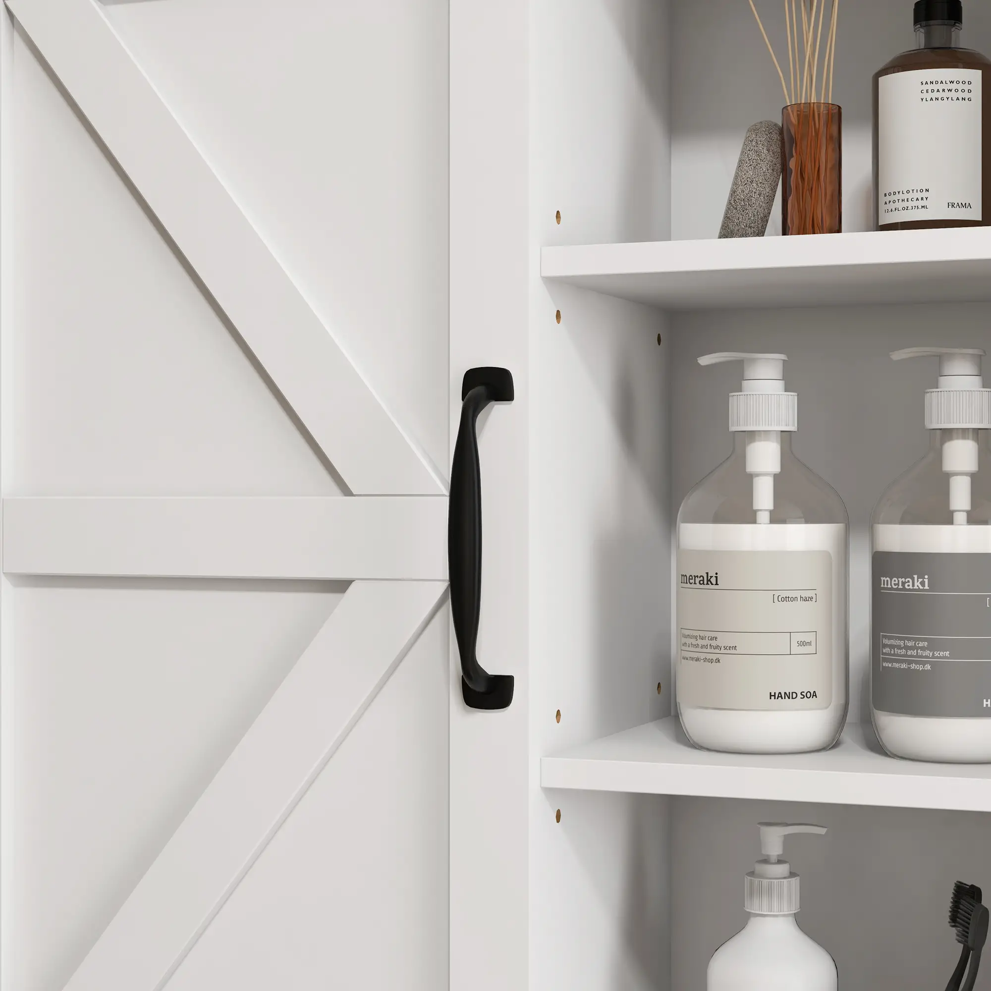 White Medicine Cabinet, Sliding Door, Adjustable Shelf, 22.8" x 7.8" x 24.4", White - Image 9