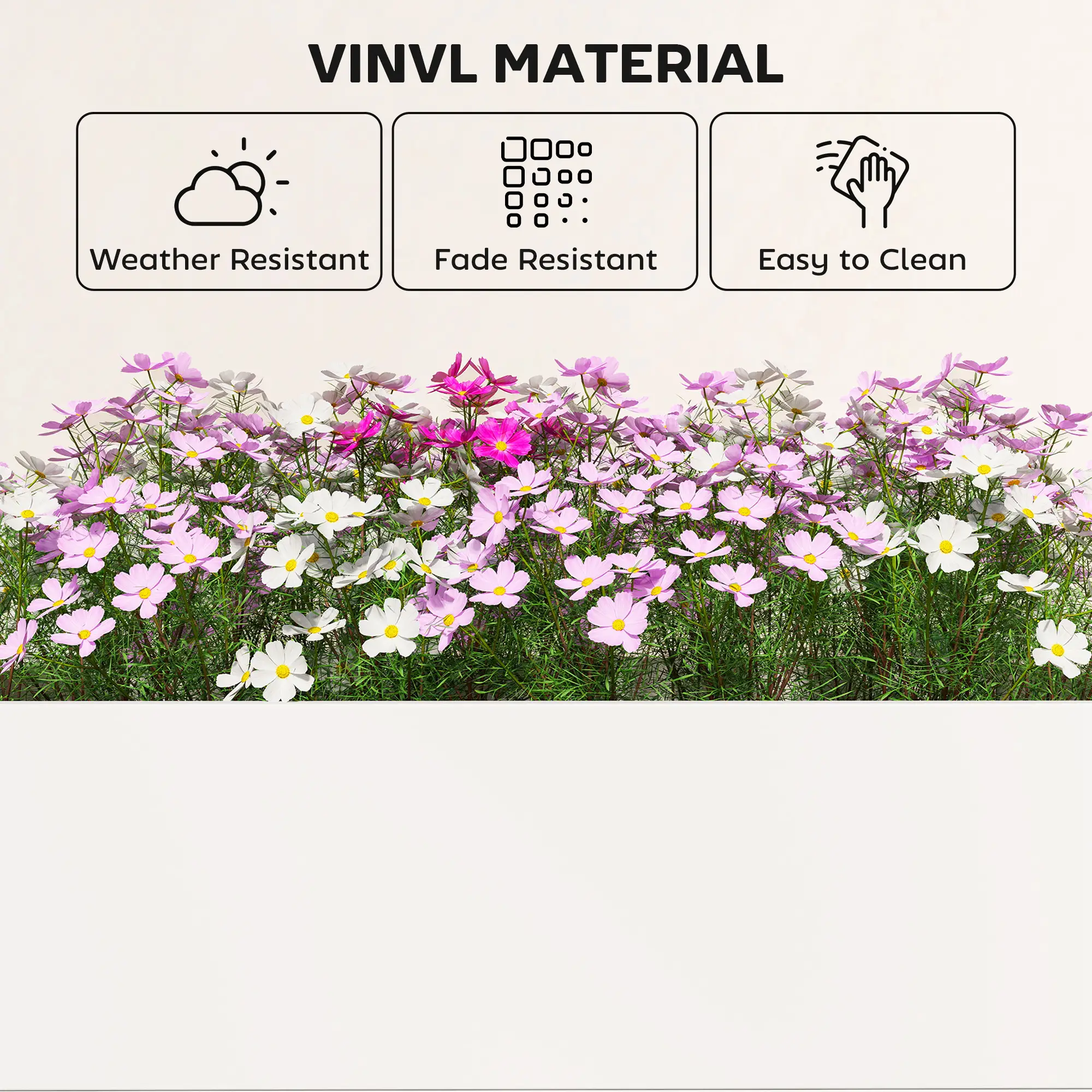 White Vinyl Raised Garden Bed Kit, 3 x 3 x 1ft Modular Elevated Box, White - Image 5