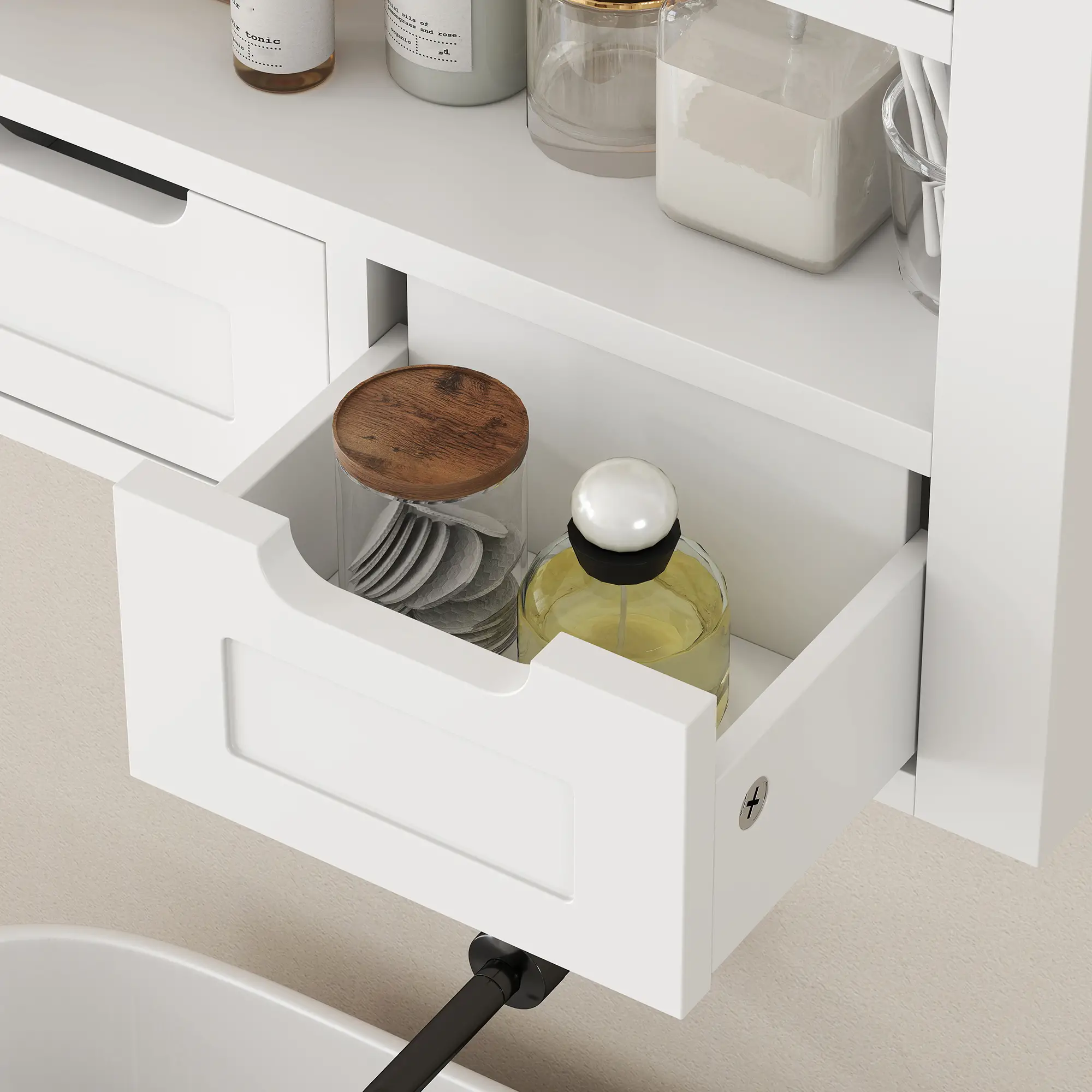 White Wall Cabinet, Medicine Cabinet With Shelf, 24 Inch, White - Image 10