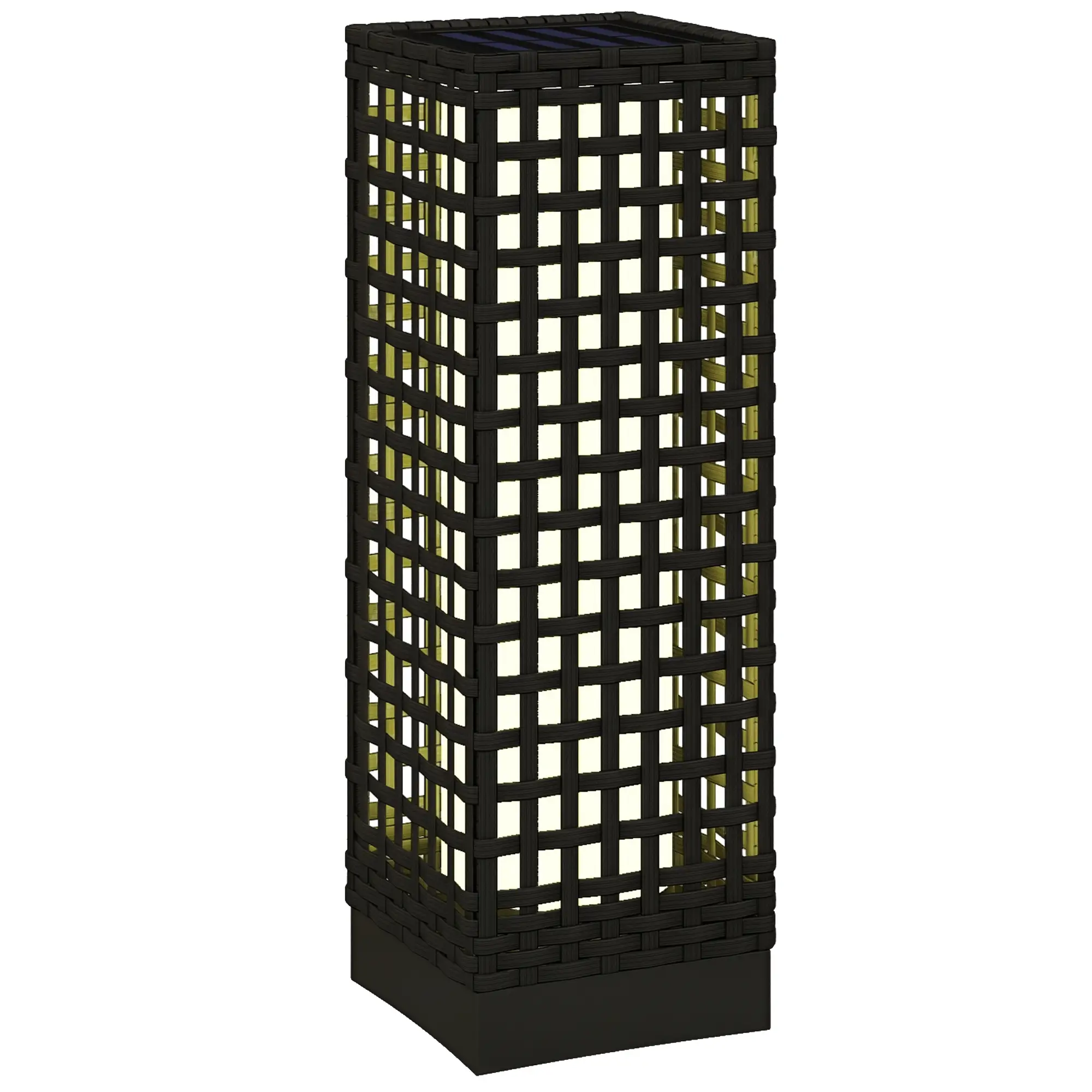 Wicker Solar Outdoor Lamp, Auto On/Off LED, IP44, Black - Image 11