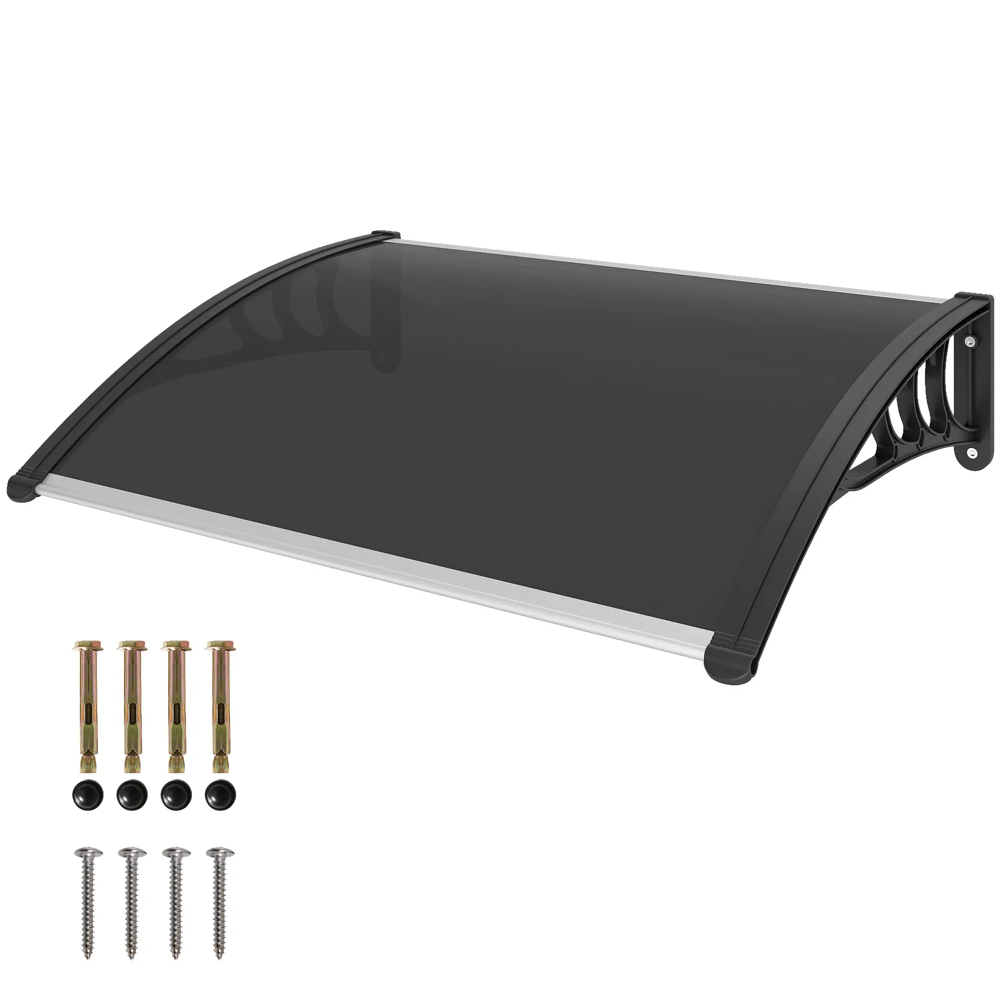 Window Awning Door Canopy, 29.9" x 39.4", Transparent Polycarbonate Cover