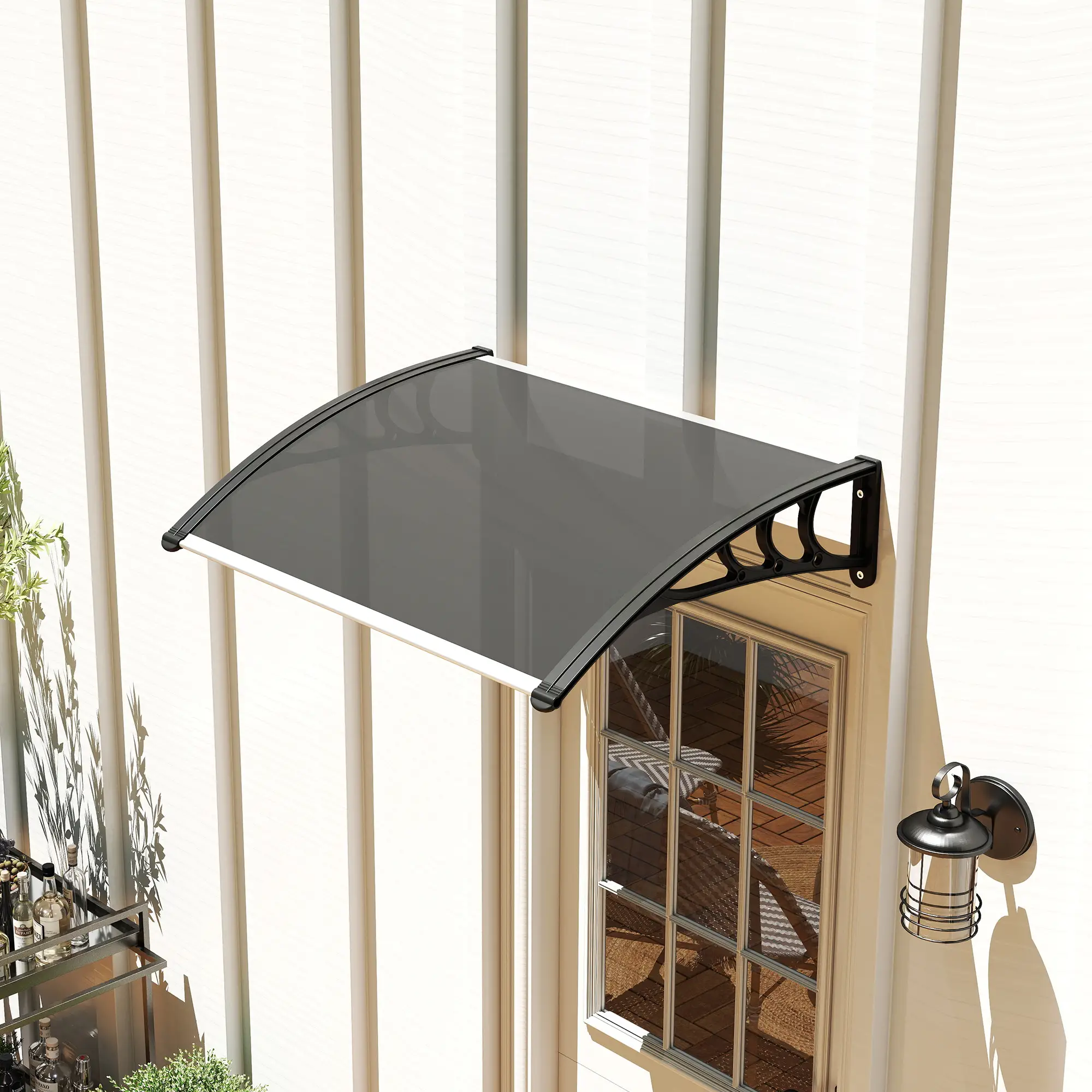 Window Awning Door Canopy, 29.9" x 39.4", Transparent Polycarbonate Cover - Image 10