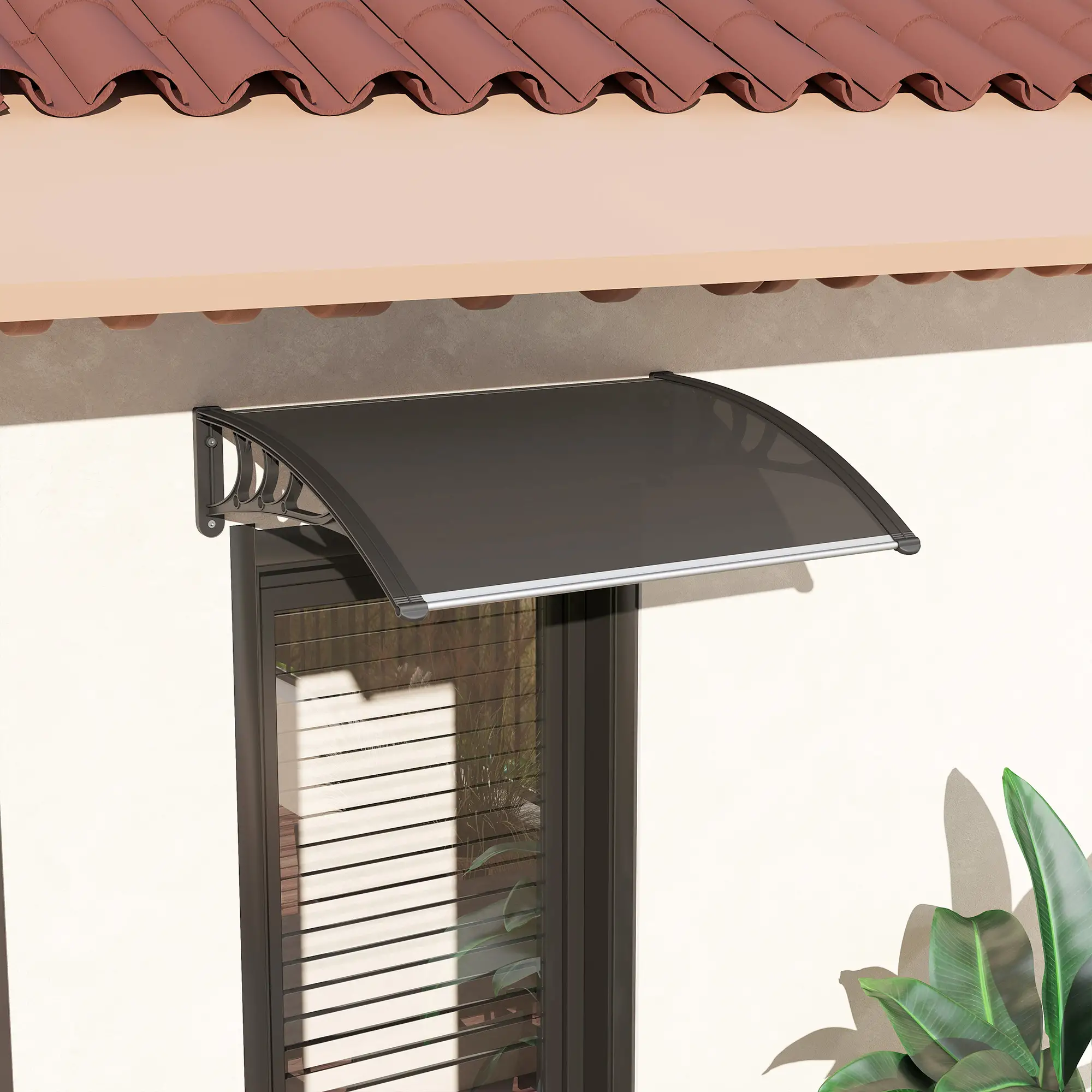 Window Awning Door Canopy, 29.9" x 39.4", Transparent Polycarbonate Cover - Image 9