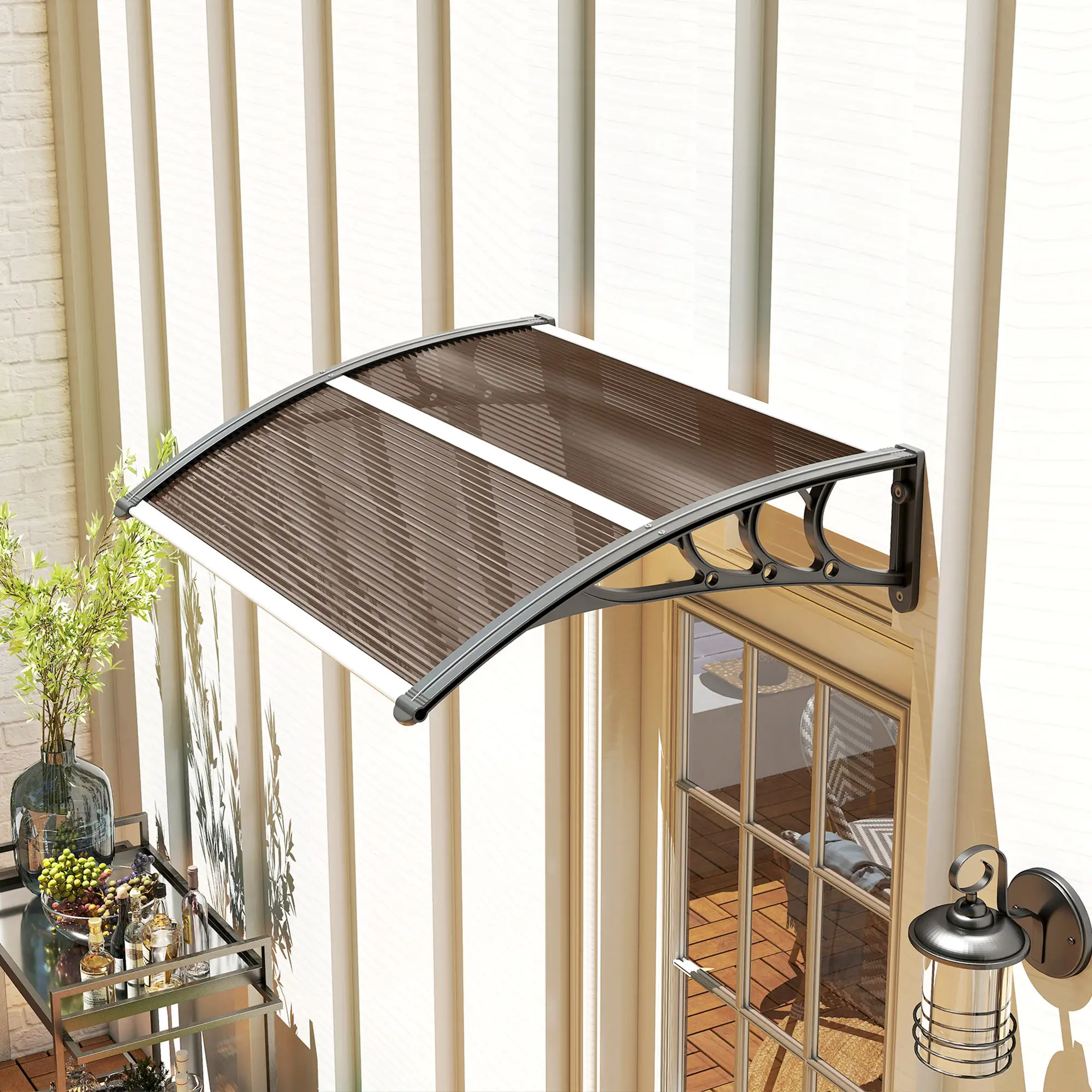 Window Awning Door Canopy, 30" X 50", Brown - Image 8