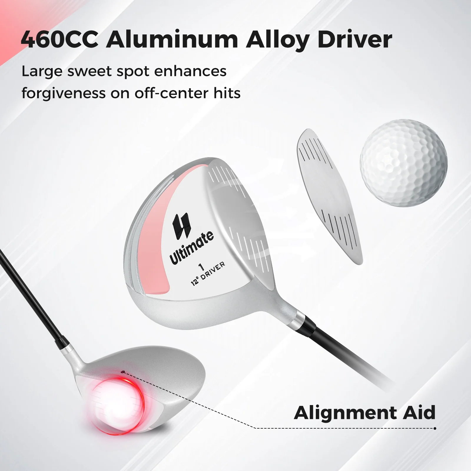 Women's 460CC Driver Golf Club, 12°, Silver - Image 8
