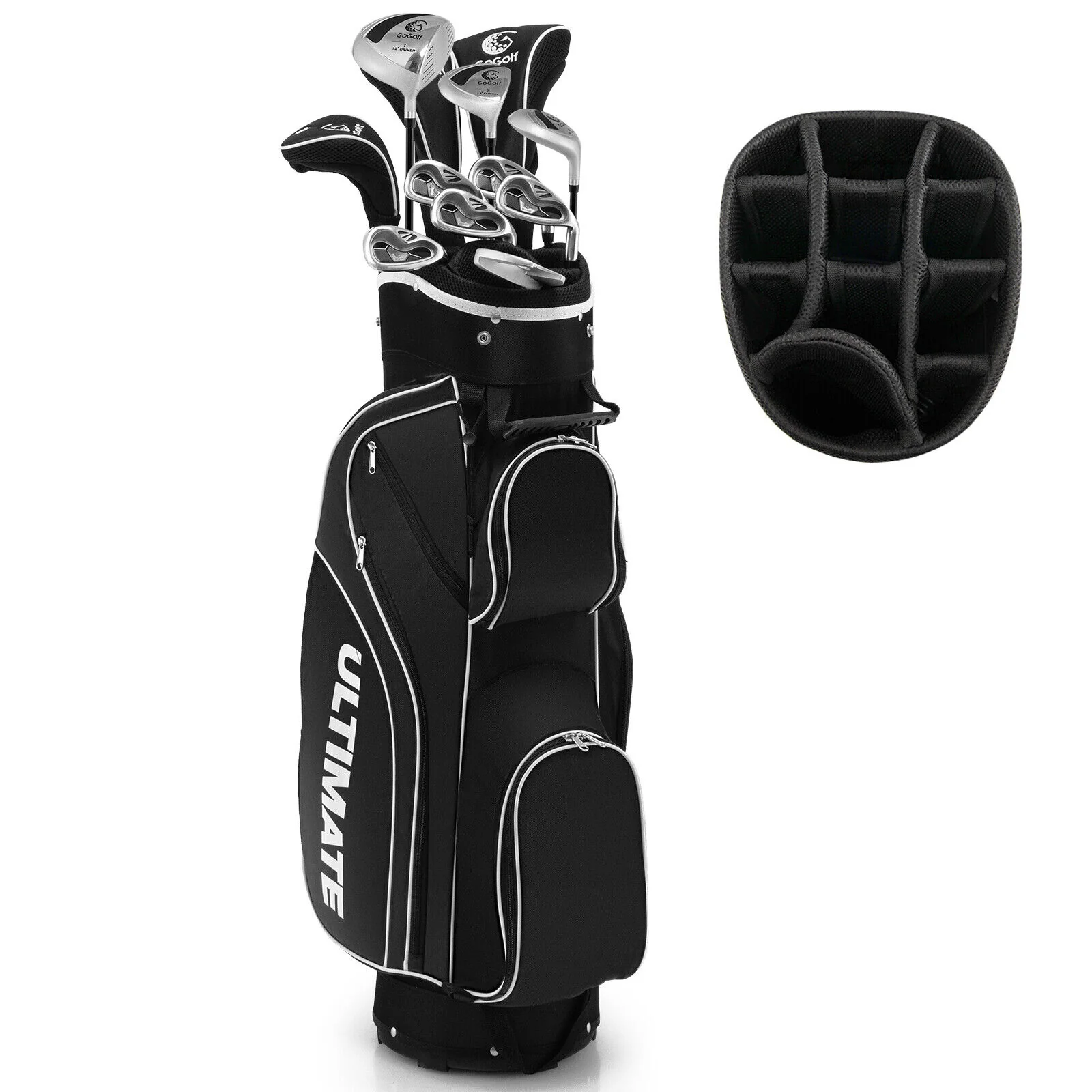 Women's Complete Golf Club Set, 10 Pieces, Alloy Driver, Black