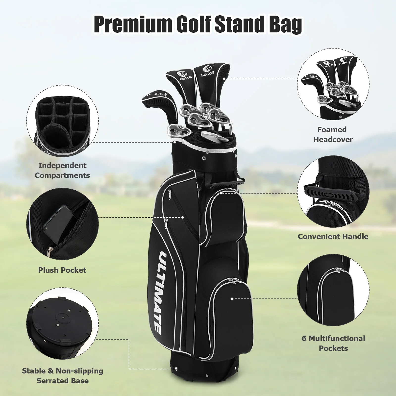 Women's Complete Golf Club Set, 10 Pieces, Alloy Driver, Black - Image 7
