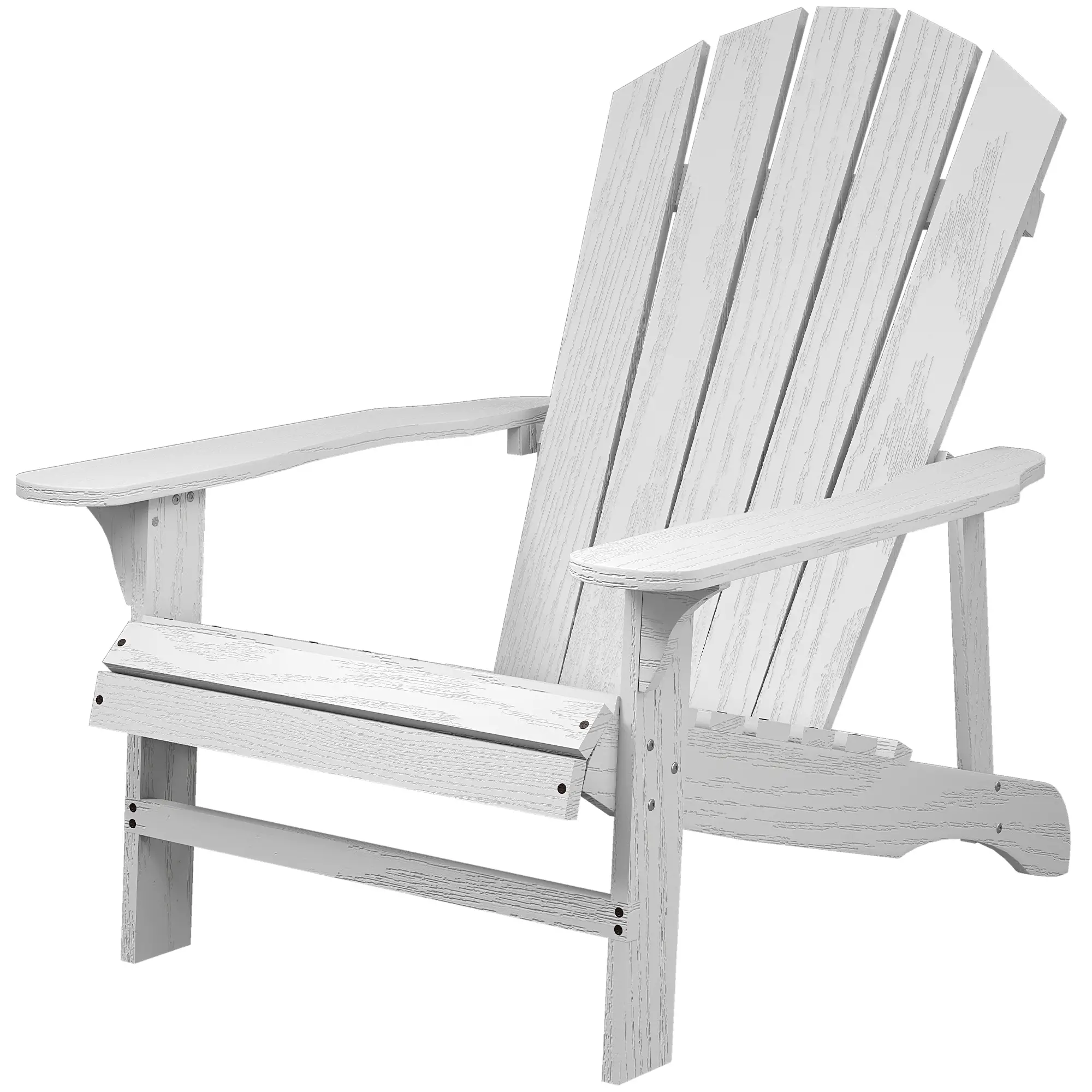 Wood Adirondack Chair, Outdoor Patio Muskoka Chair, White