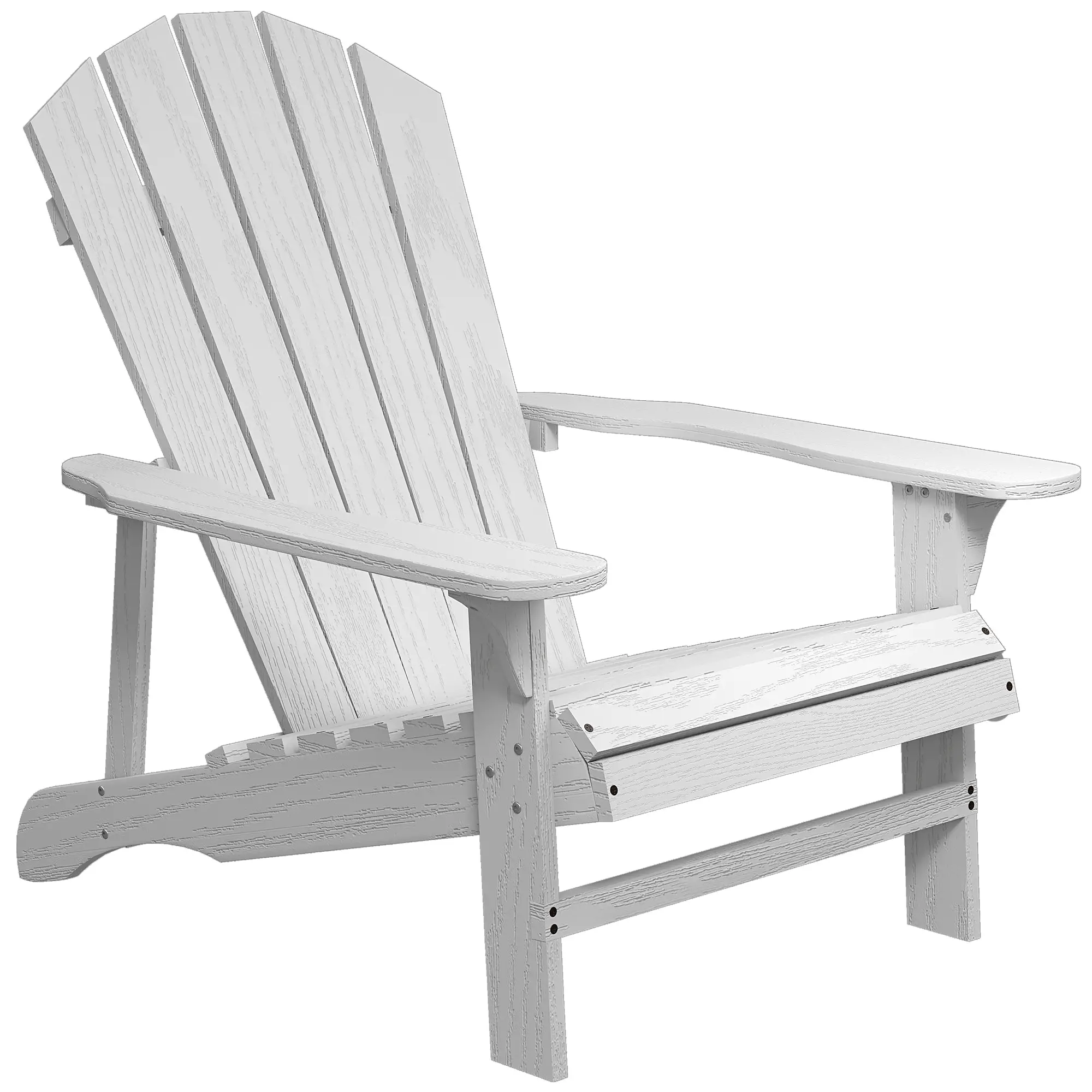 Wood Adirondack Chair, Outdoor Patio Muskoka Chair, White - Image 11
