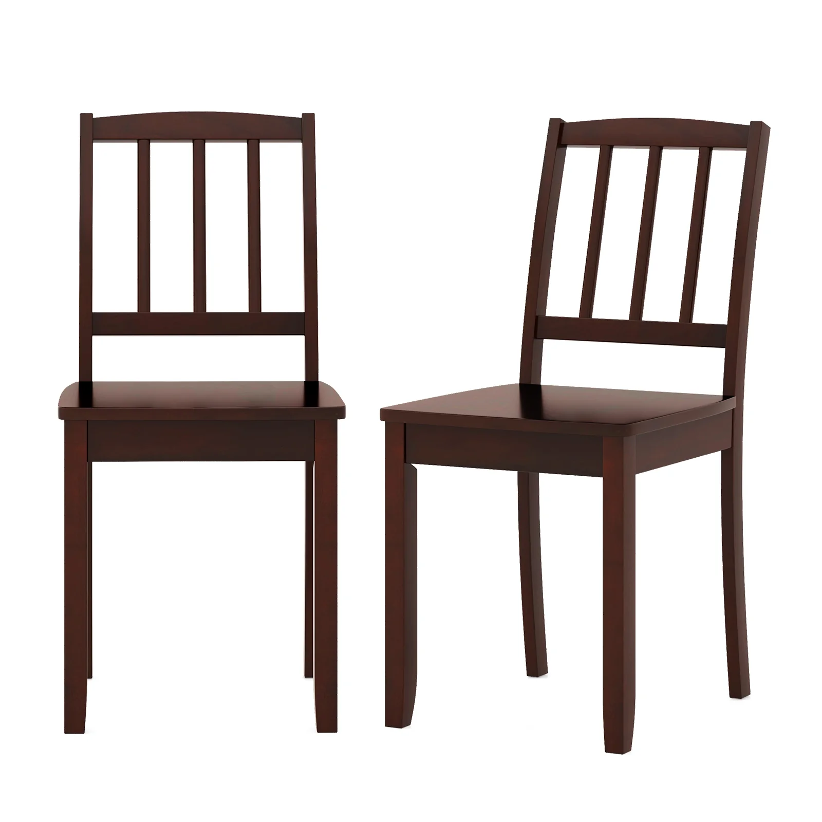 Wood Dining Chair Set, Rubber Wood Legs, Brown - Image 4