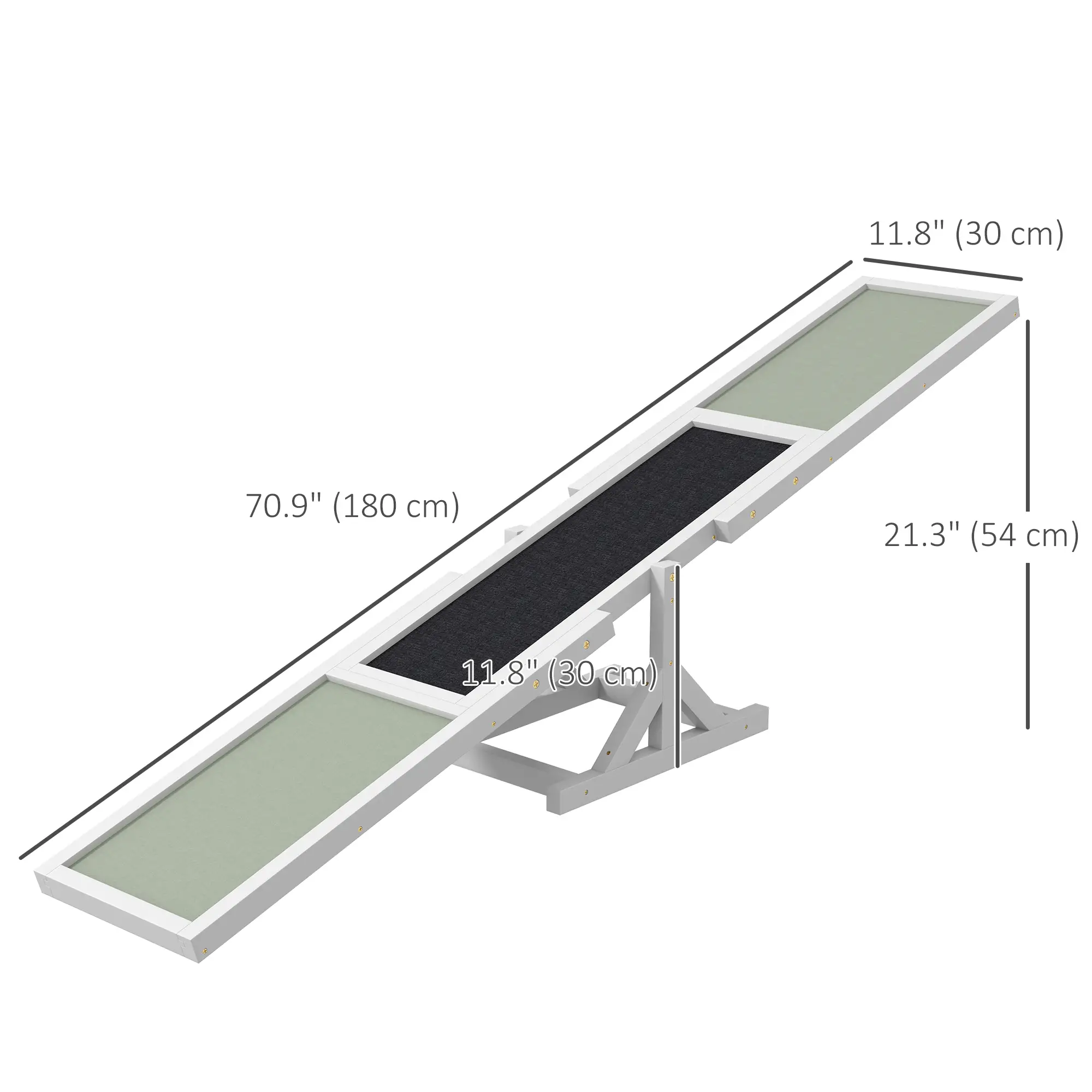 Wood Pet Seesaw, Dog Agility Training Equipment, Weather Resistant, White - Image 3
