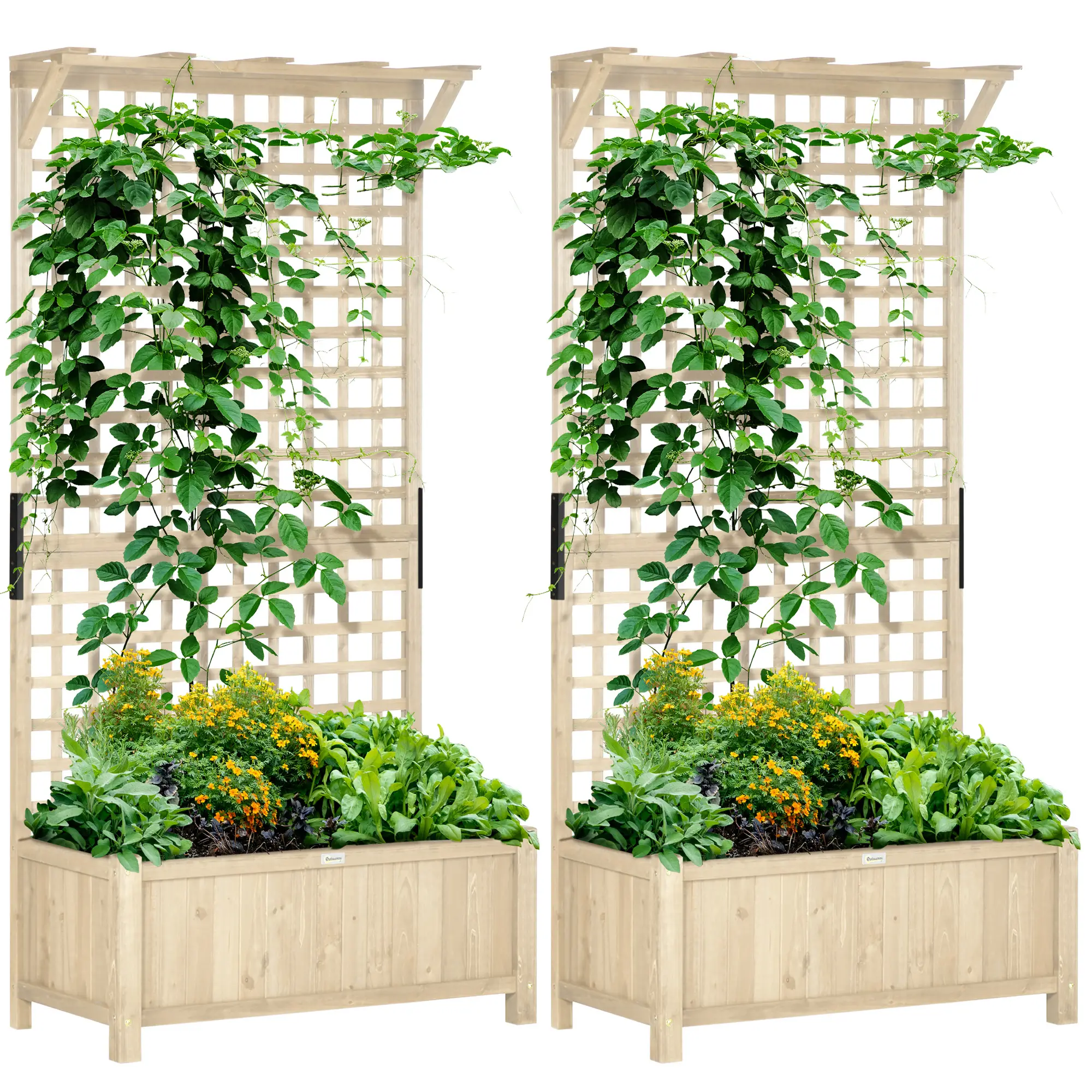 Wood Planter With Trellis For Climbing Plants, Raised Garden Bed - Image 11