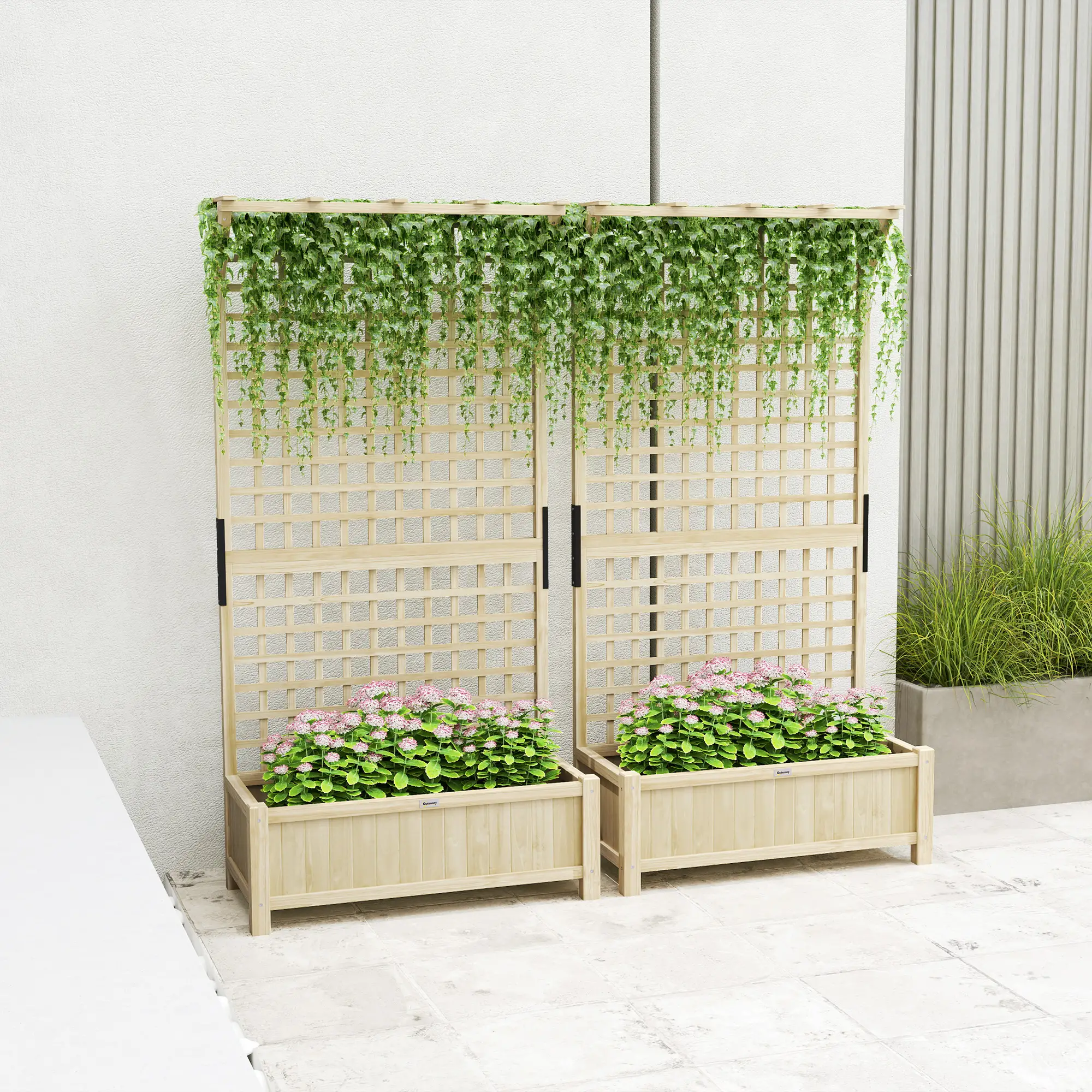 Wood Planter With Trellis For Climbing Plants, Raised Garden Bed - Image 9