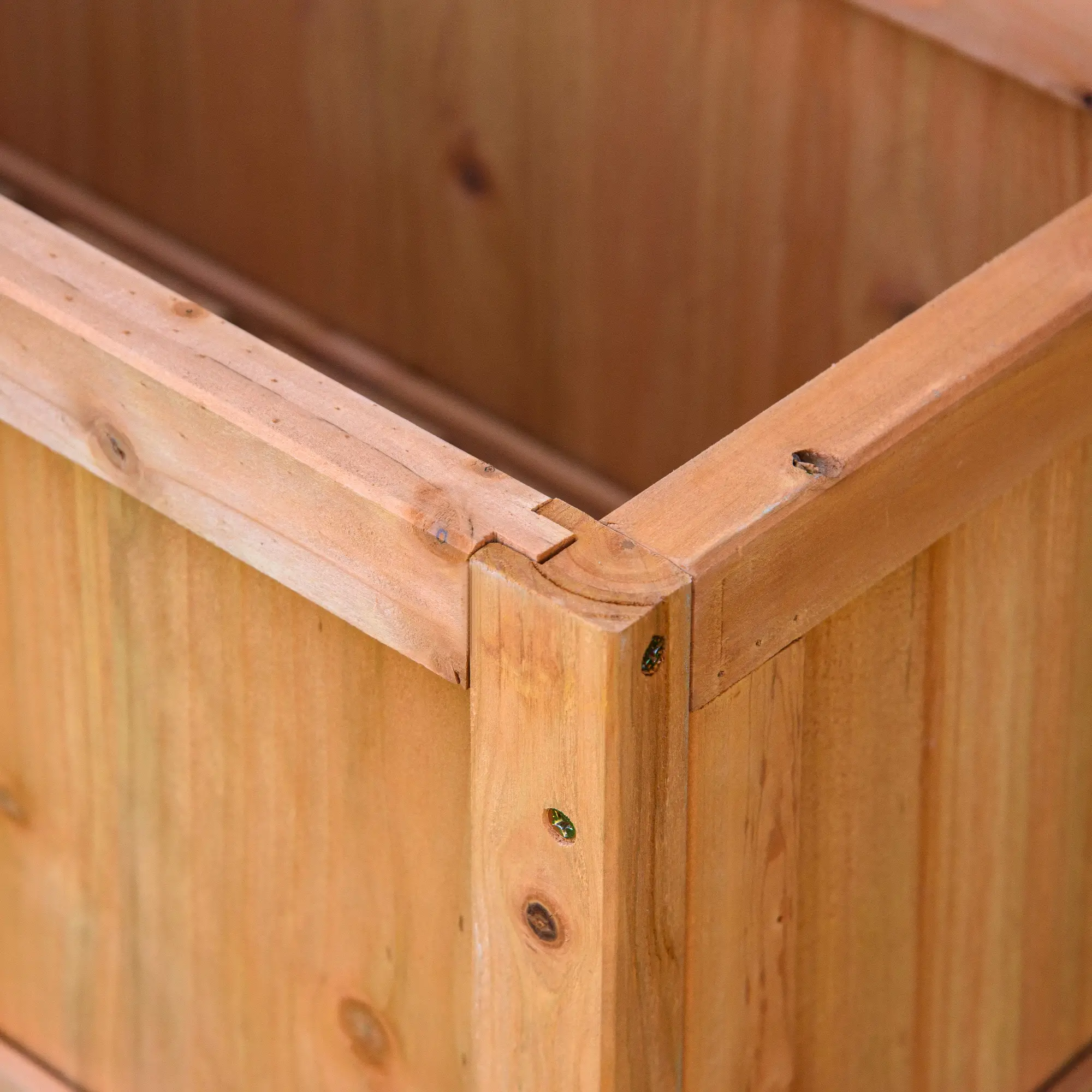 Wood Planter with Trellis, Raised Garden Bed, 28" x 11" x 46", Brown - Image 11