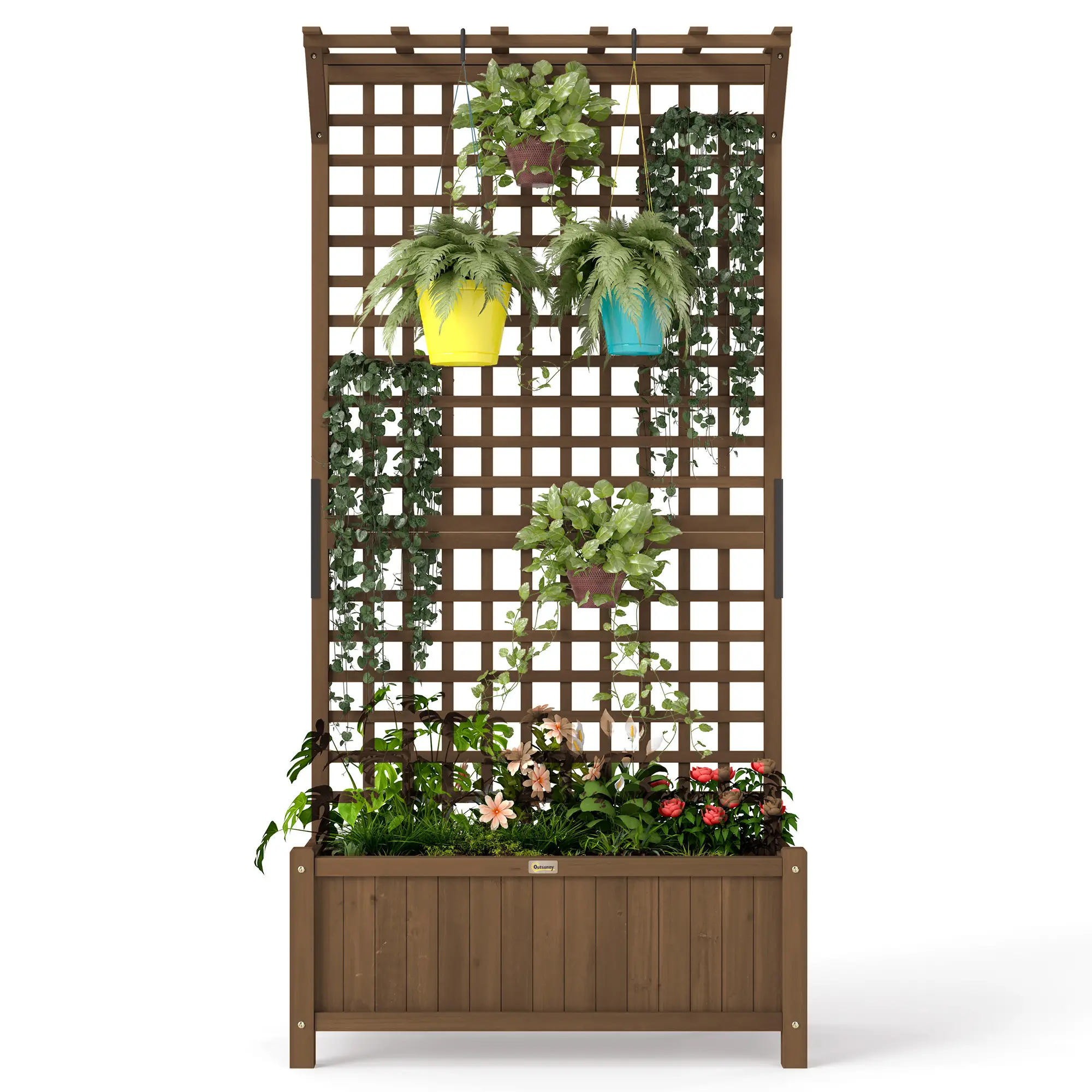 Wood Planter With Trellis, Raised Garden Bed, Privacy Screen - Image 11