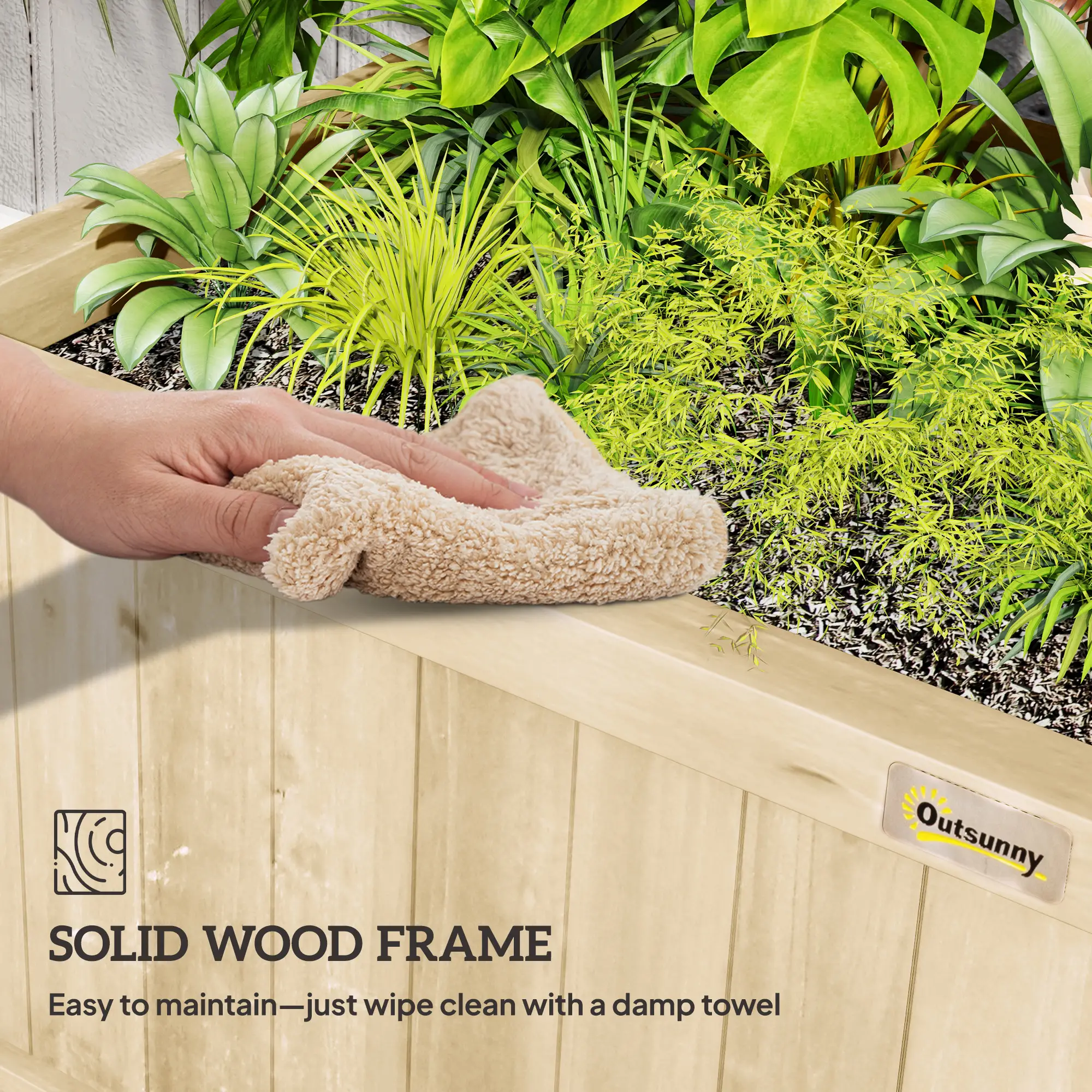 Wood Planter with Trellis, Raised Garden Bed, Privacy Screen, Natural Wood - Image 7