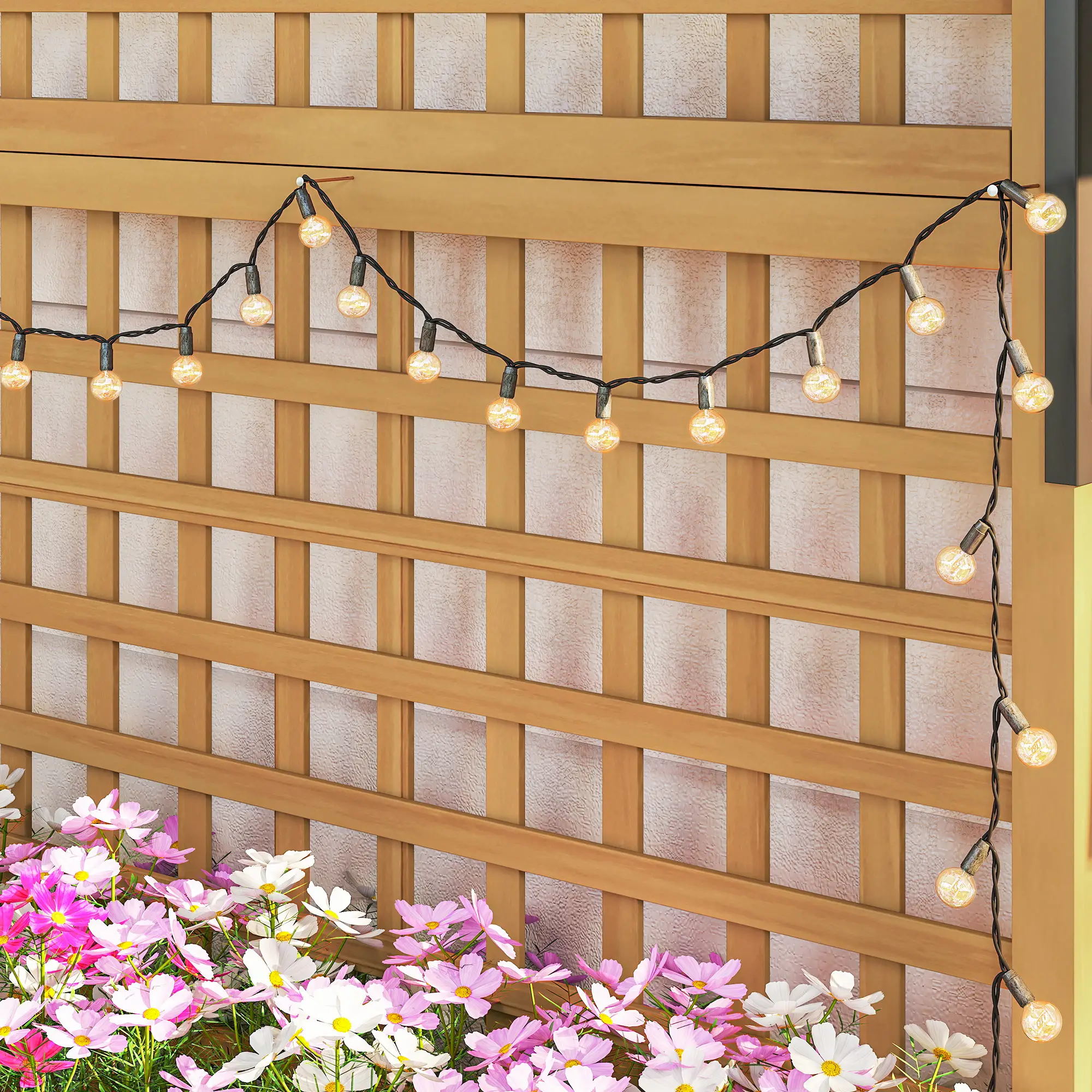 Wood Planter with Trellis, Raised Garden Bed, Privacy Screen, Yellow - Image 10