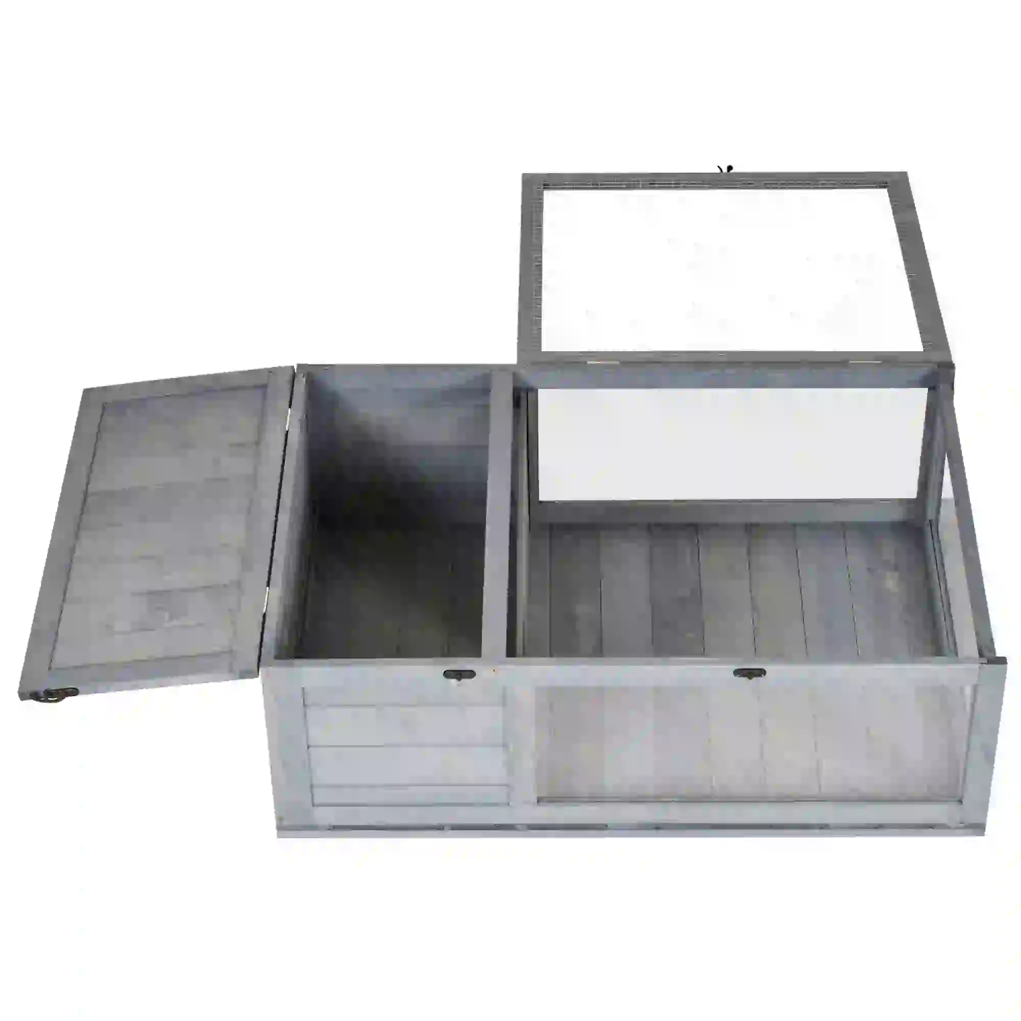 Wood Tortoise House, 35.8" x 23.8" x 12.6", Indoor Outdoor Use, Grey - Image 11