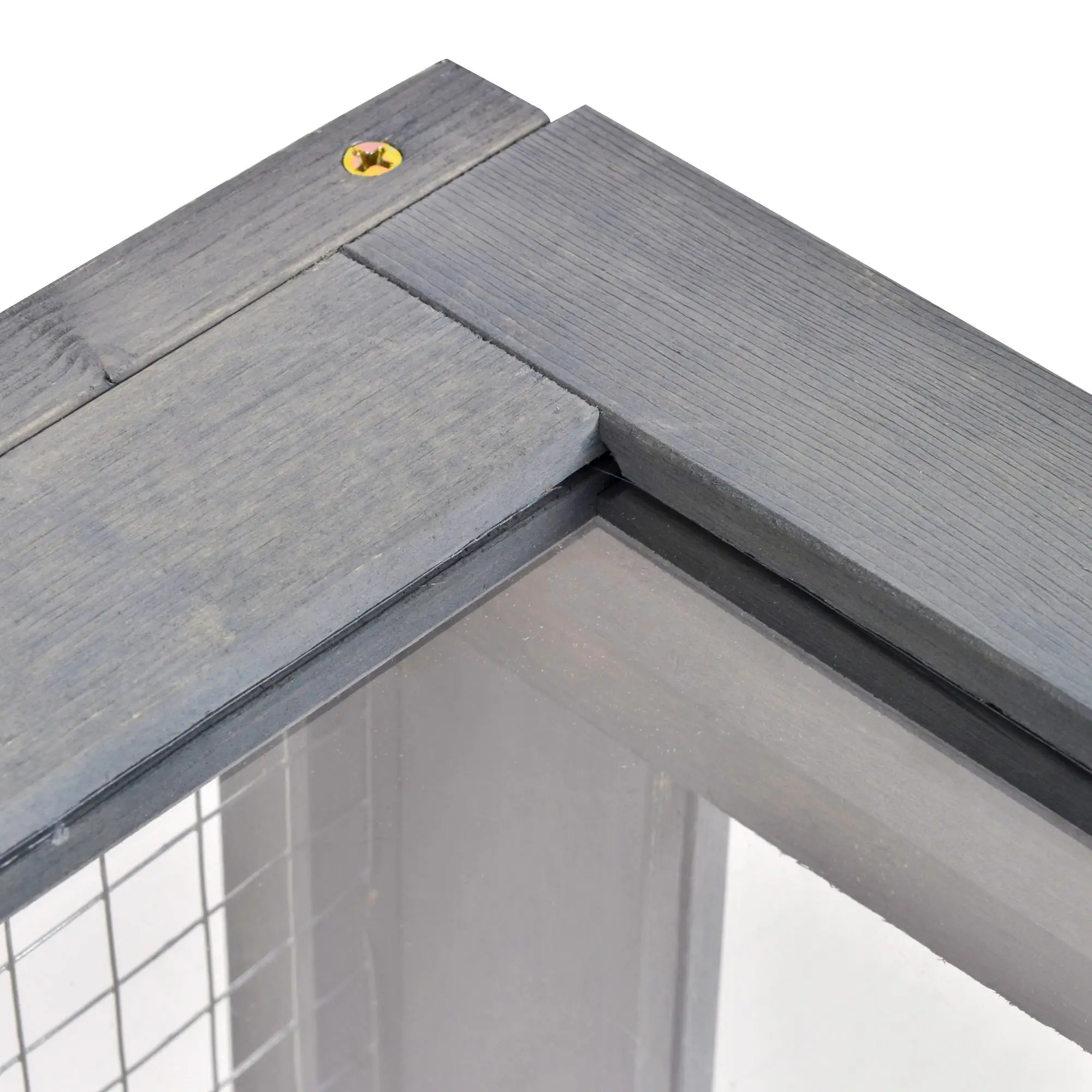 Wood Tortoise House, 35.8" x 23.8" x 12.6", Indoor Outdoor Use, Grey - Image 9