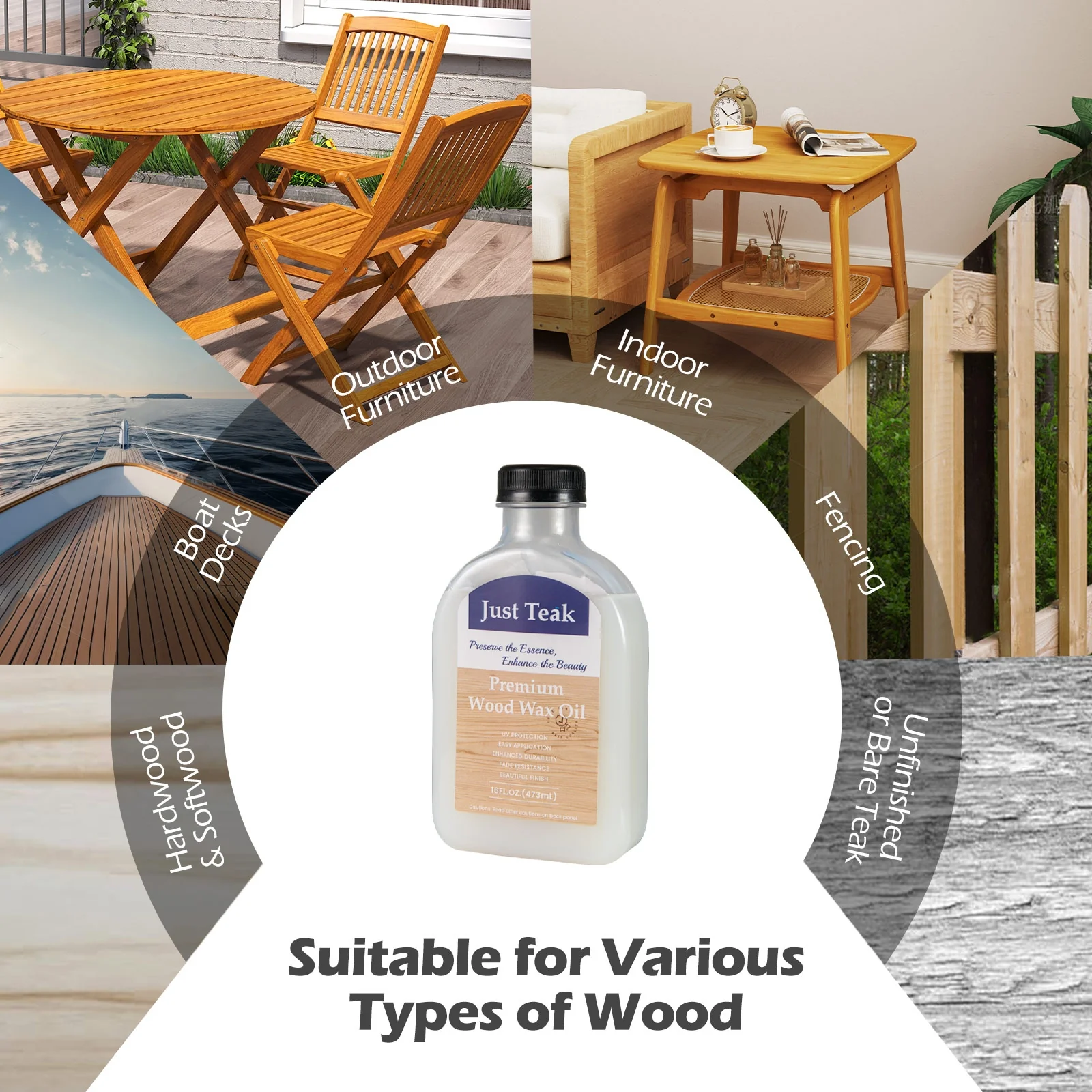 Wood Wax Oil, Teak Care Kit, Restore And Protect, Transparent - Image 7