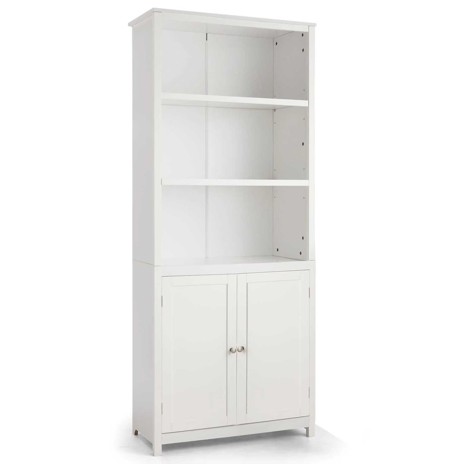 Wooden Bookcase With Doors, White - Image 5